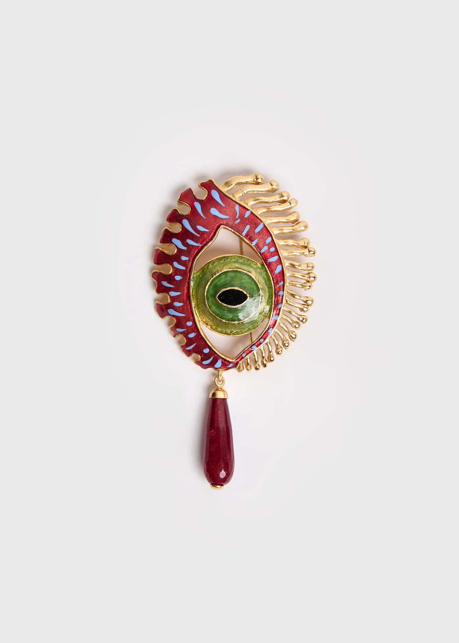 MAXI EYE BURGUNDY BROOCH