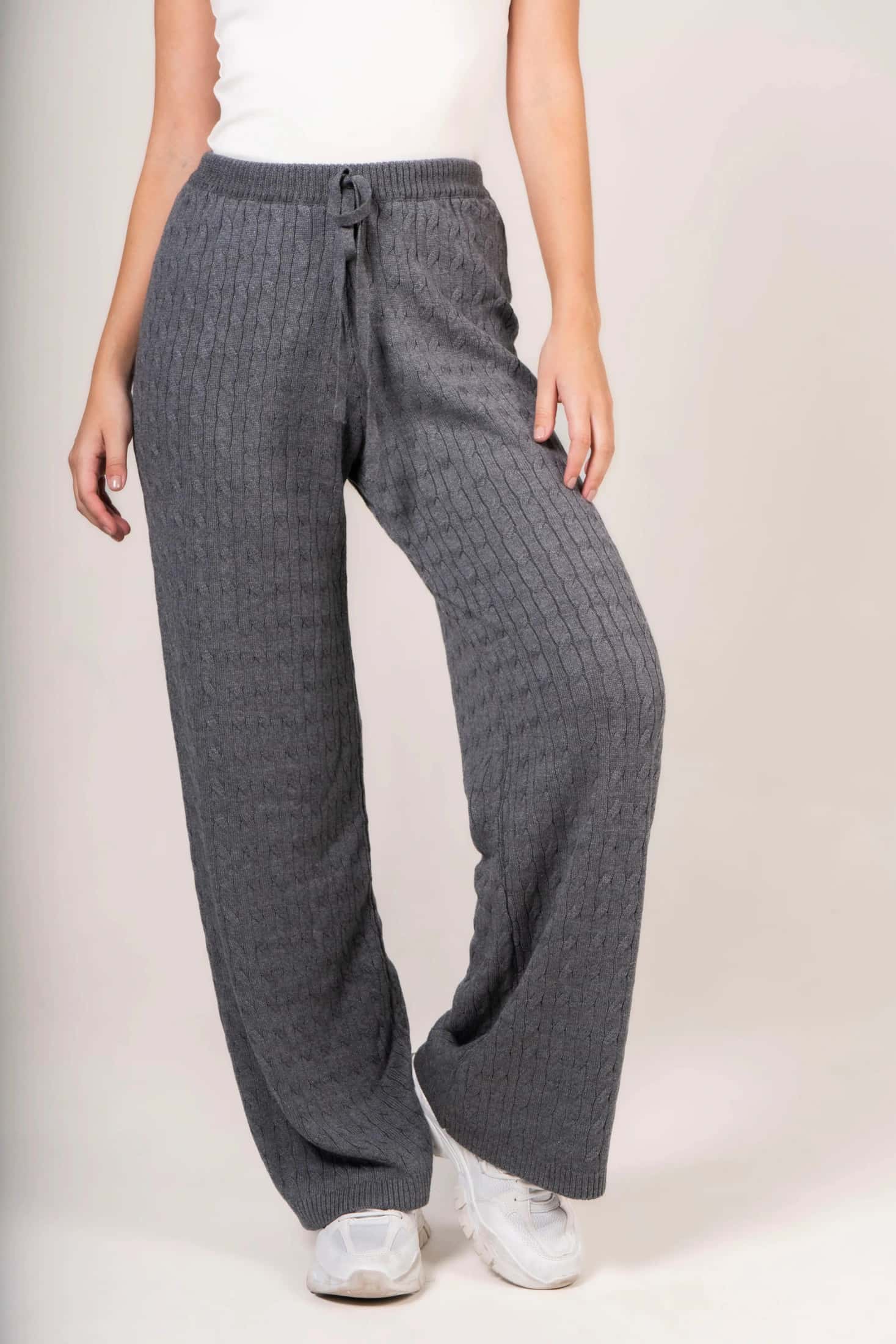 Pantalón Trenzado Mujer Gris - miniatura 4