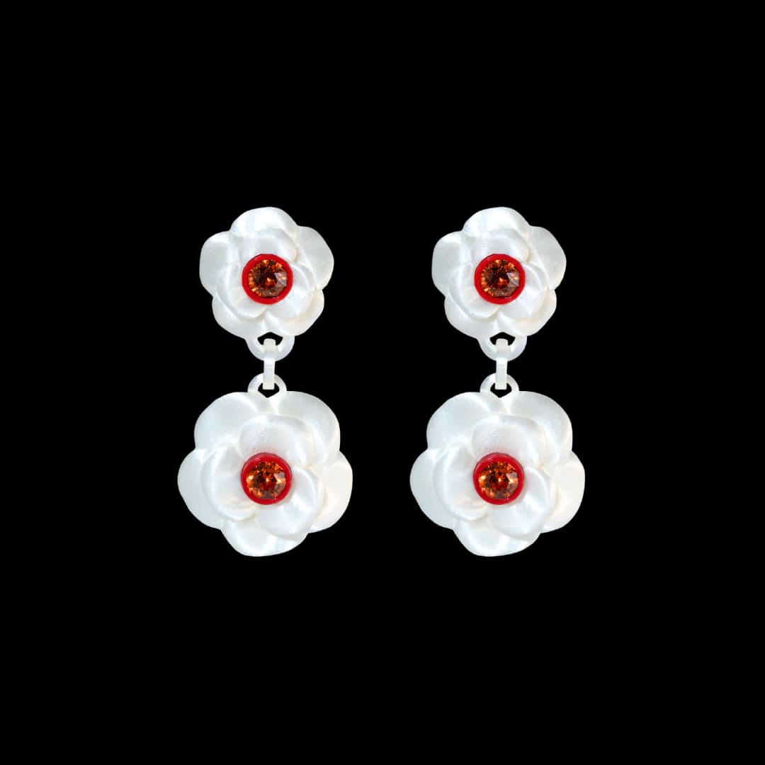 ARETES DOBLE CAMELIA - miniatura 1