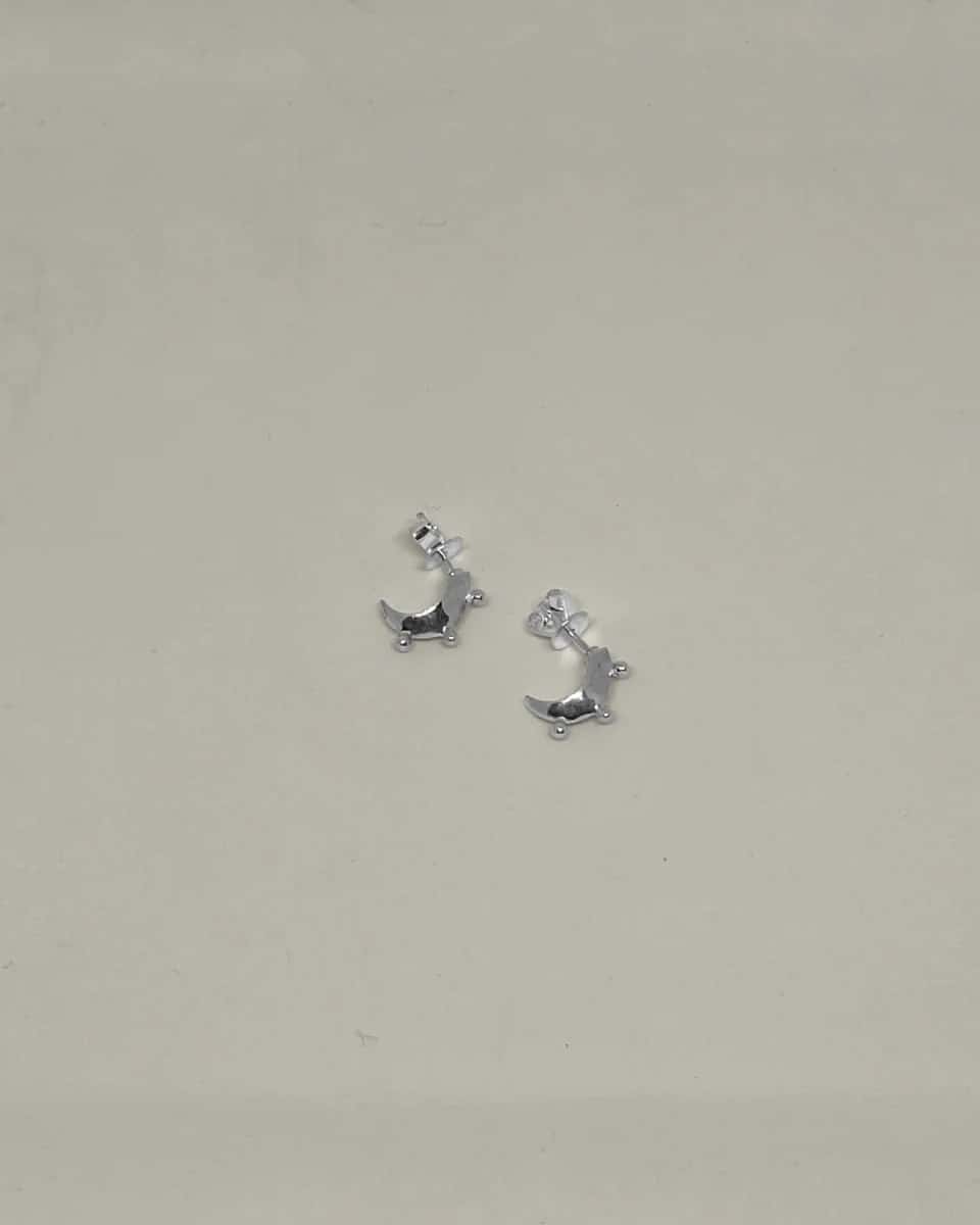 Micro Crescent Hoops Silver