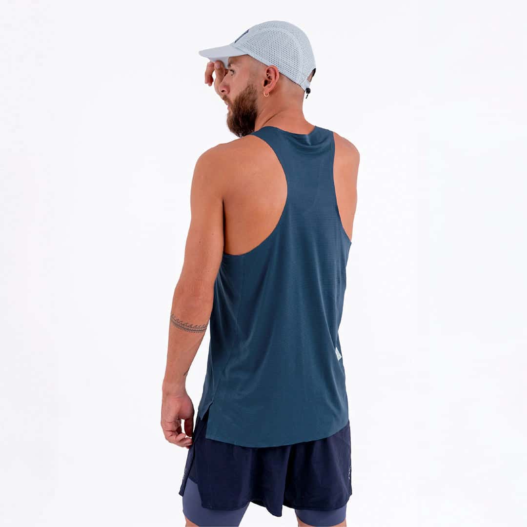 CAMISETA RUNNING MANGA SISA LEVIT AZUL OSCURO PARA HOMBRE - miniatura 2