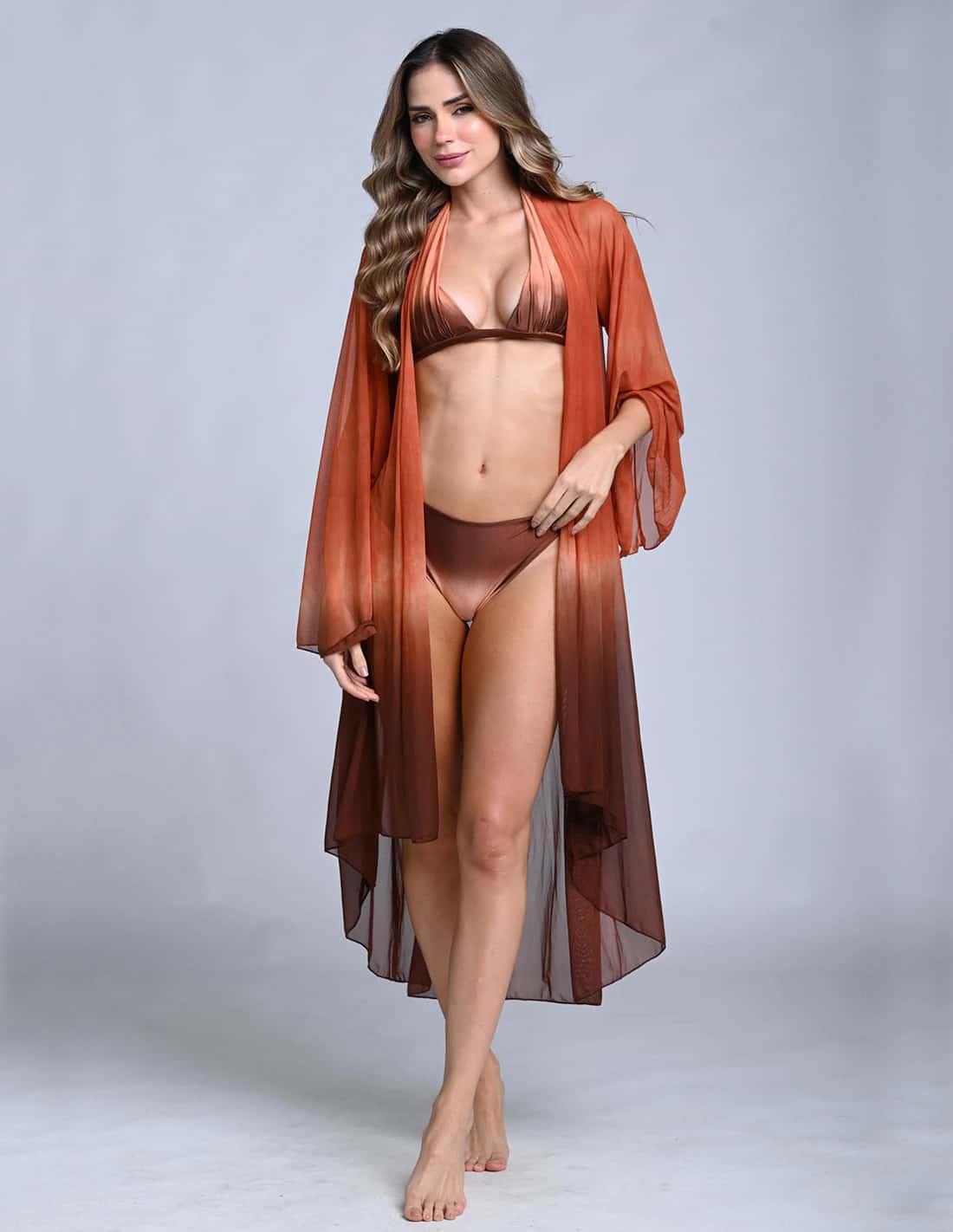 Kimono Hoor Ochre + Brown