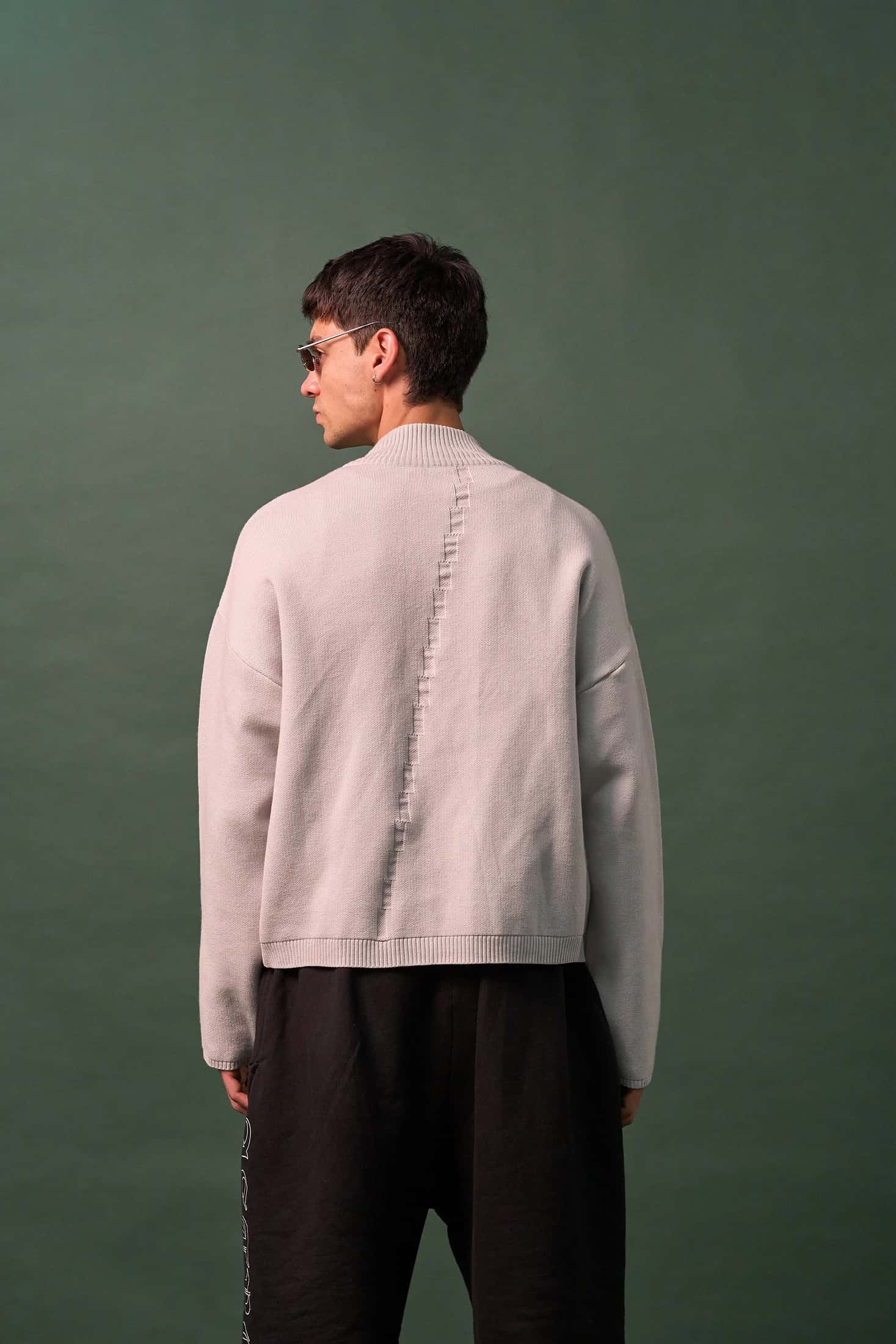 Knit Double Zipper - Gris - miniatura 8