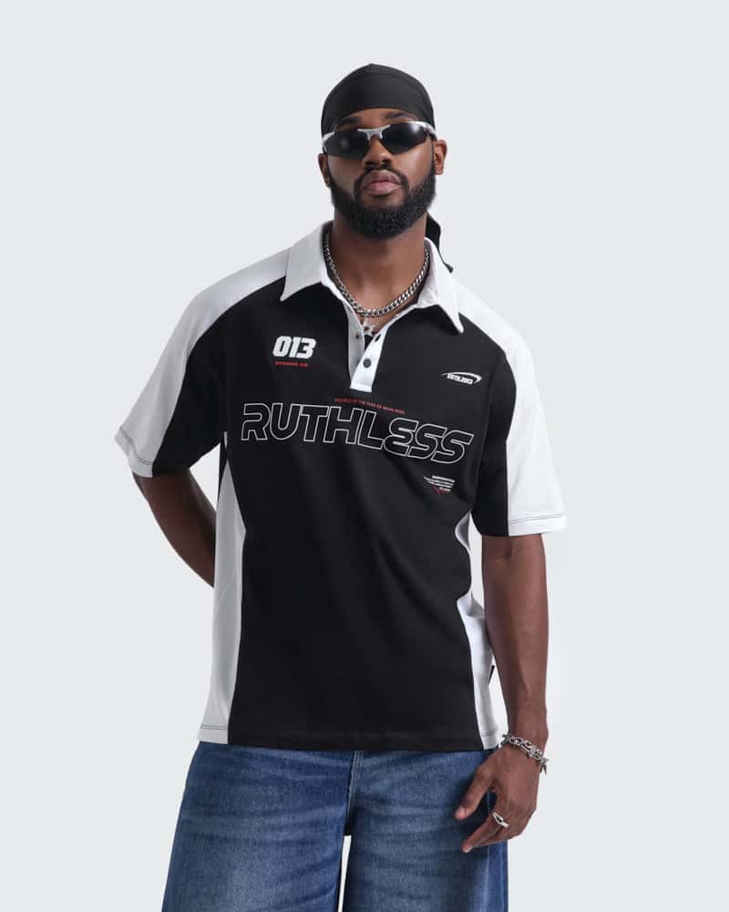Polo Negro Oversize Fast Lane