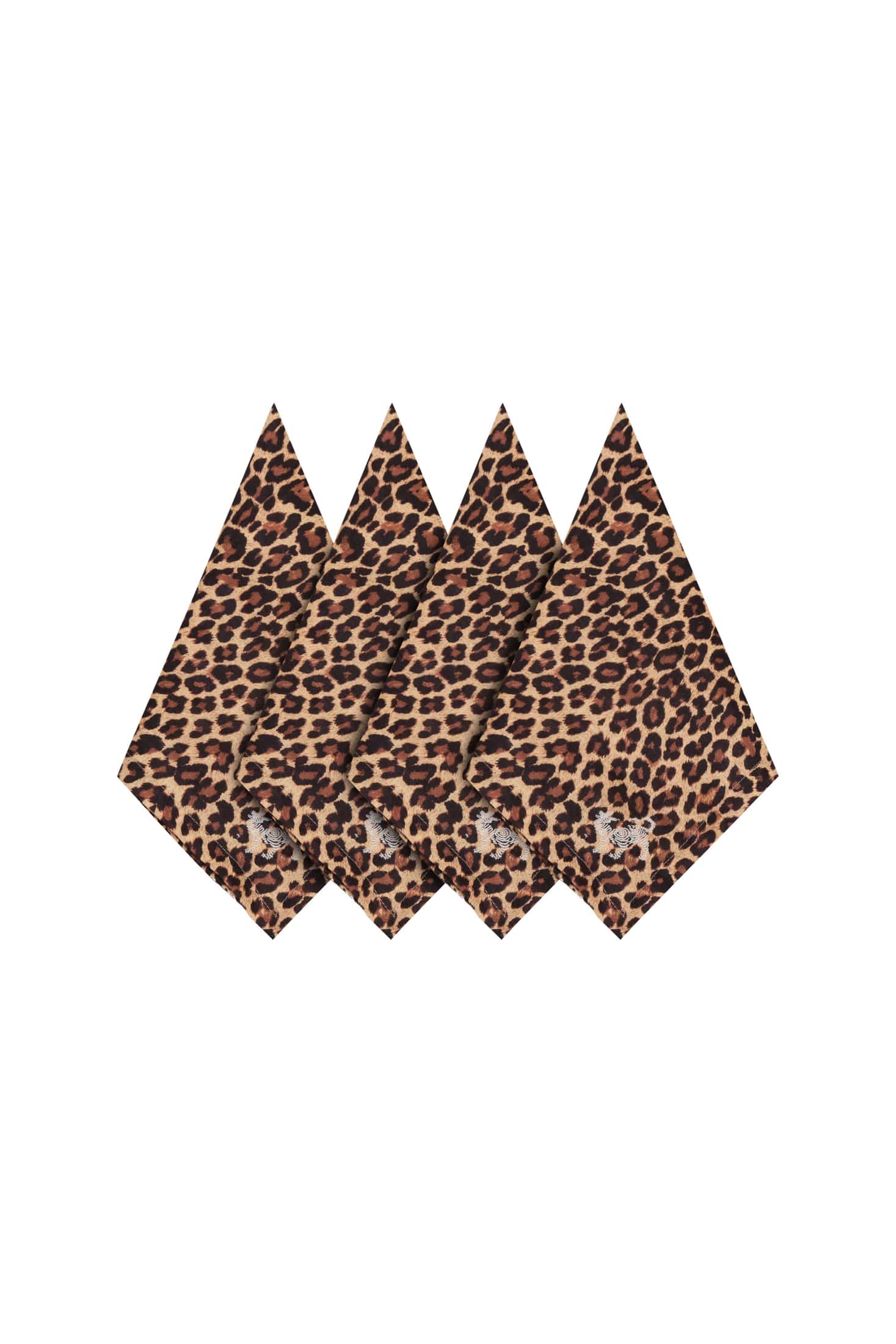 Jaguar Embroidered Linen Napkins / Set of 4
