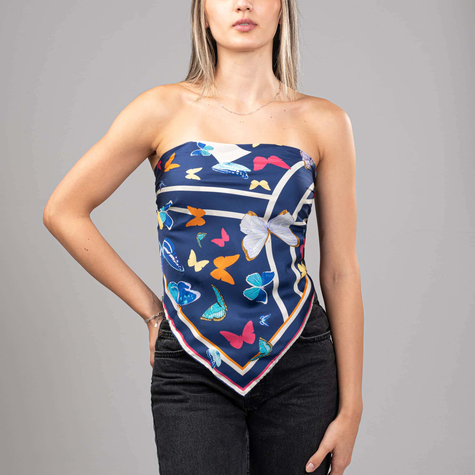 Pañoleta Carre Paraíso Cielo 90 X 90 Foulard