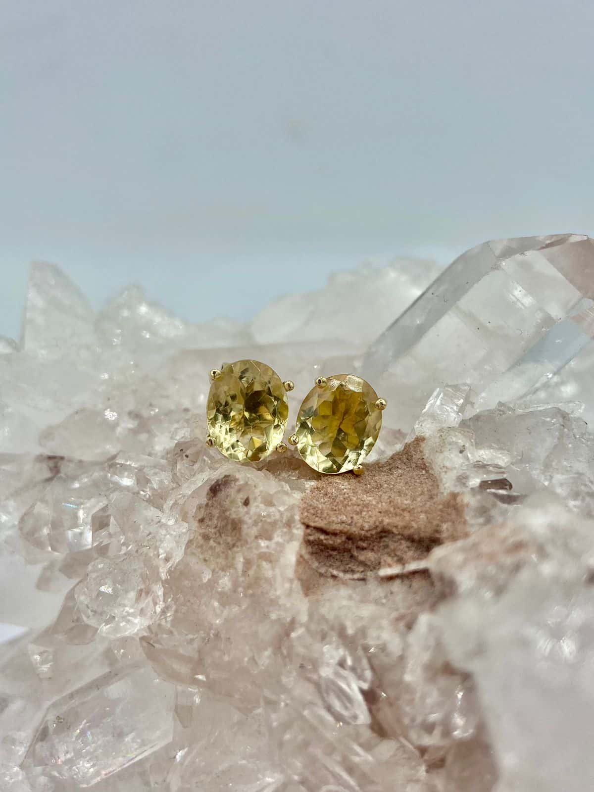 Aretes Citrino Oro 18K