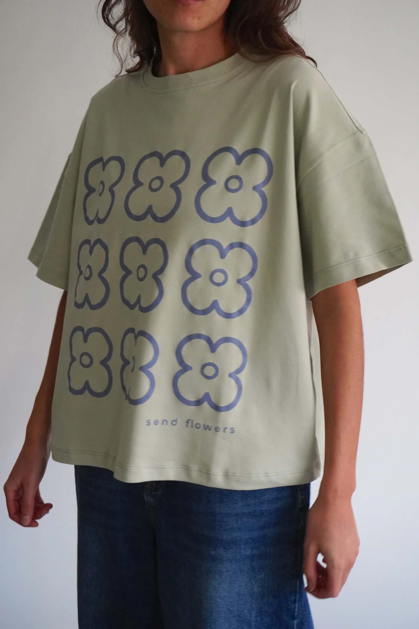 Camiseta Send Flowers Verde Menta - miniatura 2