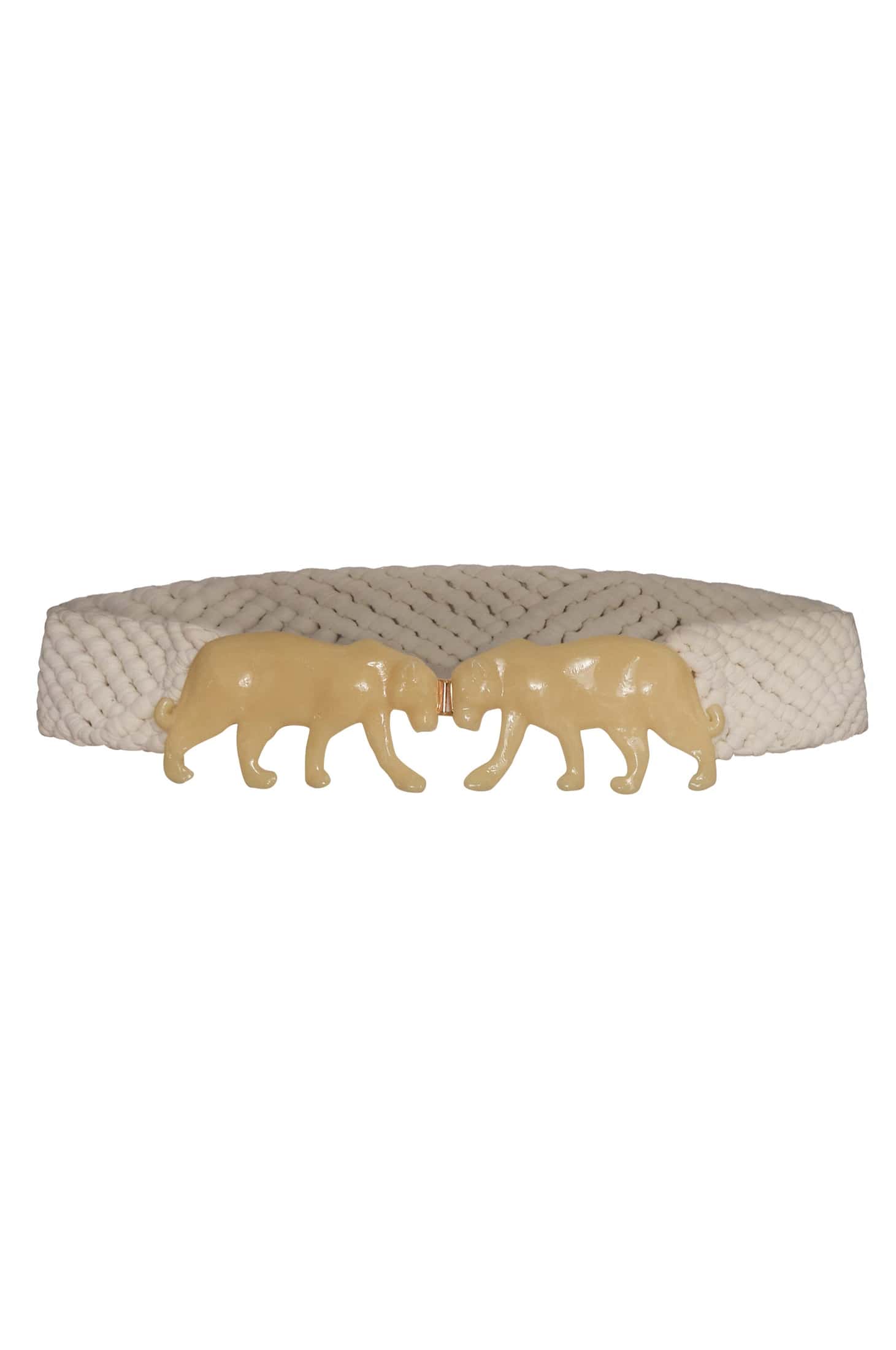 Jaguar Braided Belt / Ivory