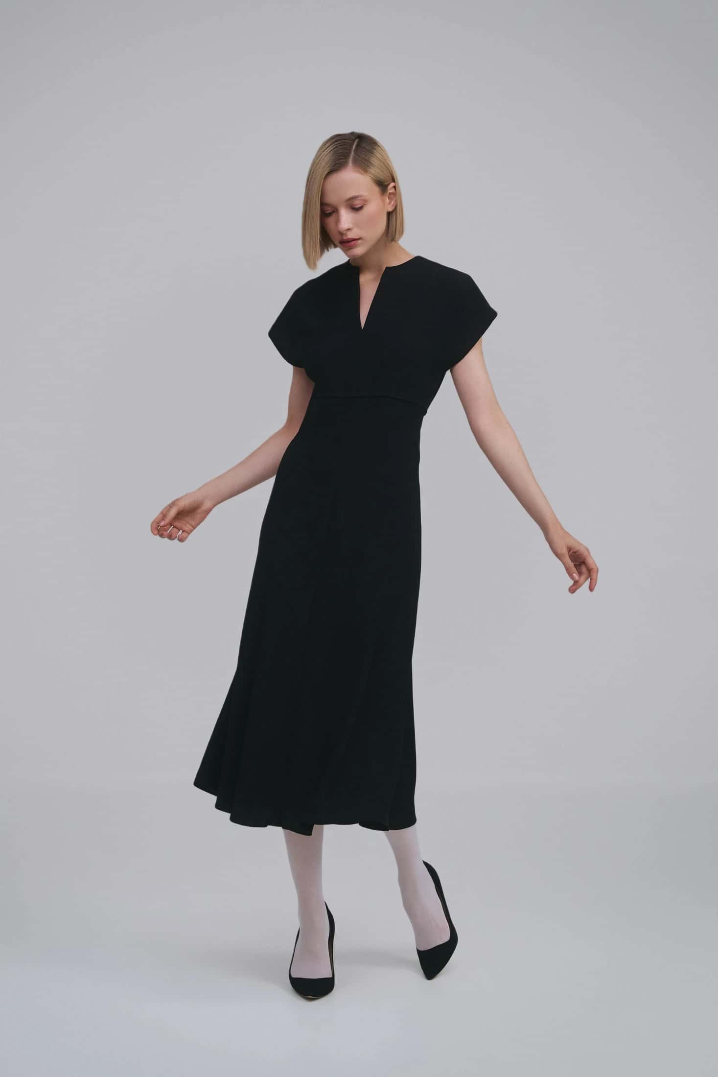 Bias-Cut Kimono-Sleeve Midi Dress - miniatura 4