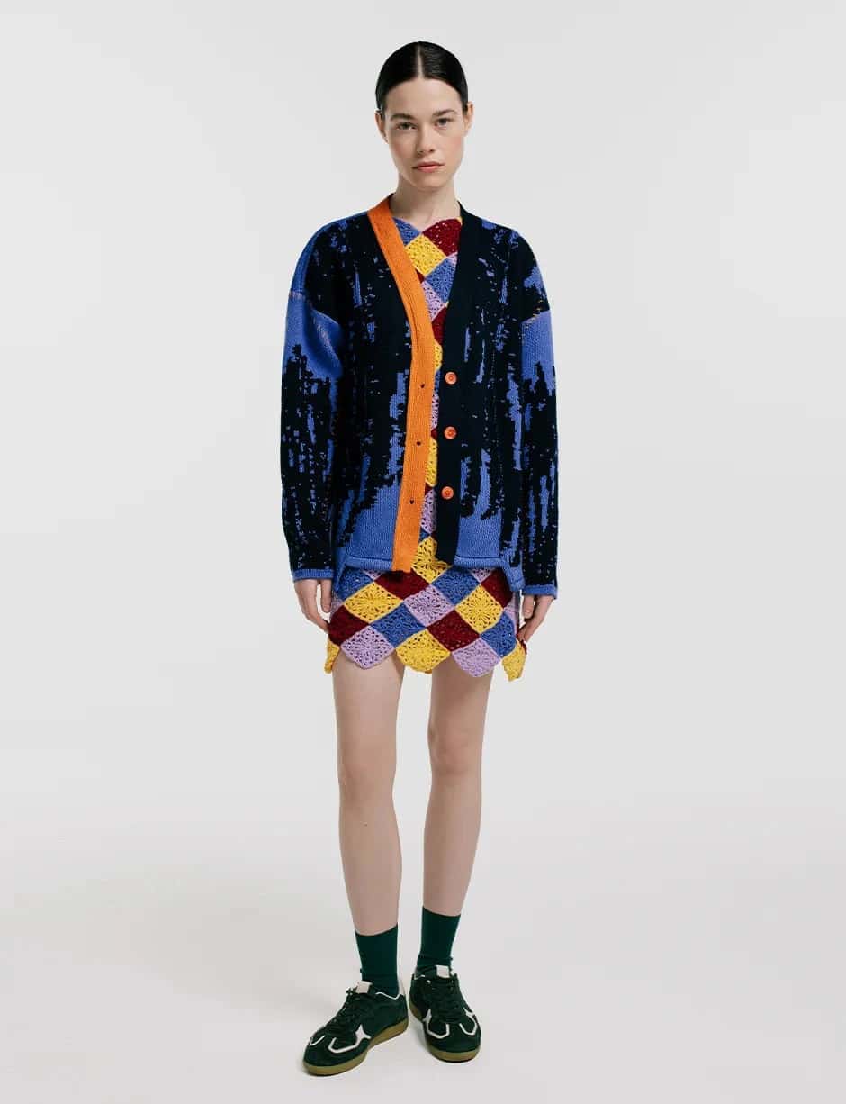Cardigan fragmentado rayón mujer