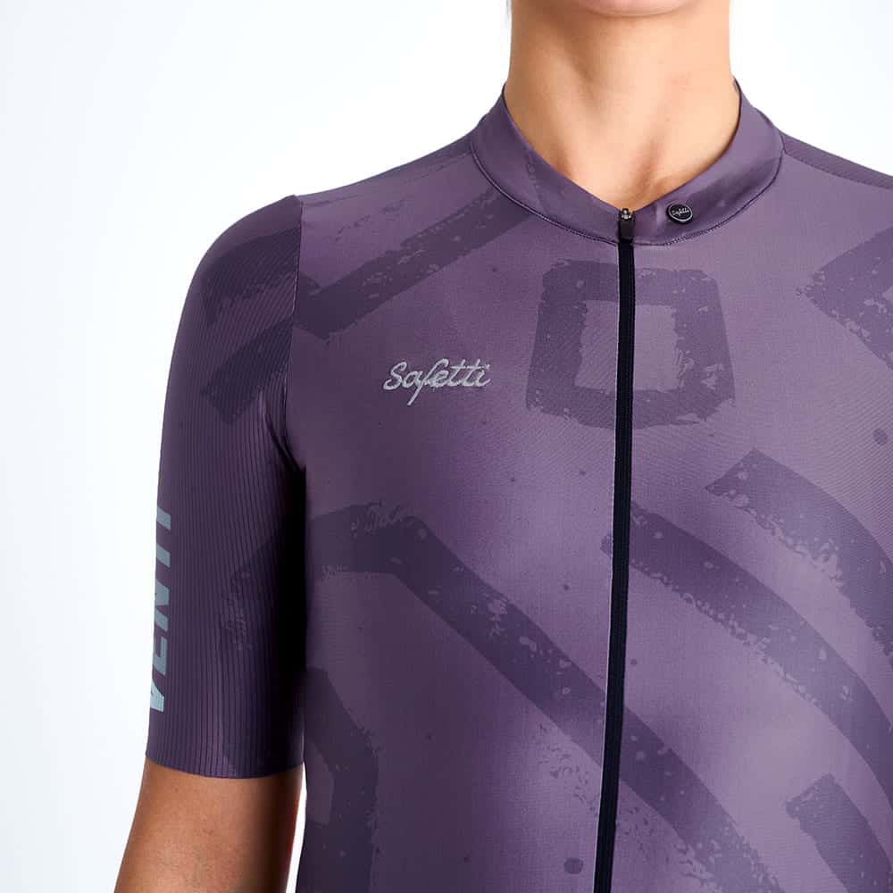 CAMISA CICLISMO MANGA CORTA ENGRAVED PURPLE PARA MUJER - miniatura 5