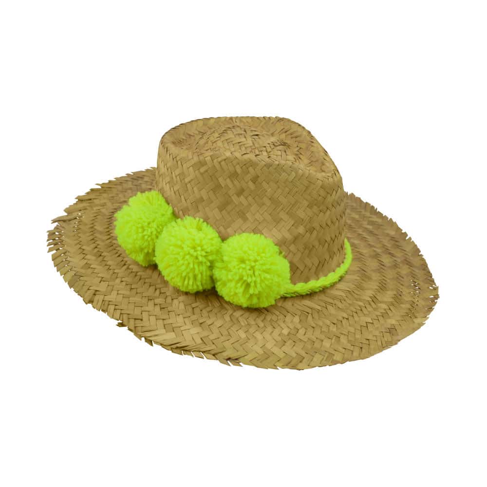 Straw Hat with Pom-Poms - miniatura 2