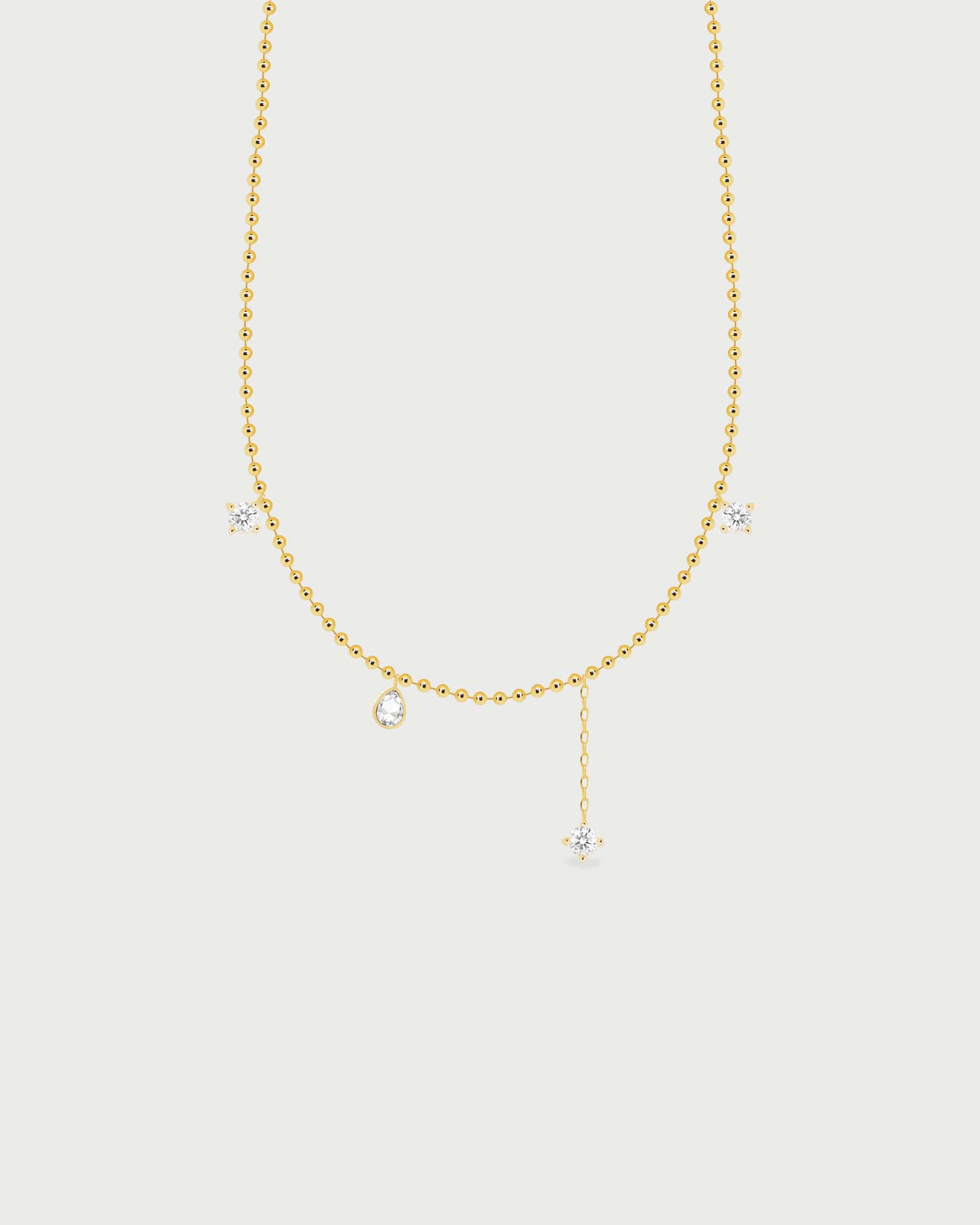 Collar 4 Cristales - Acero Inoxidable