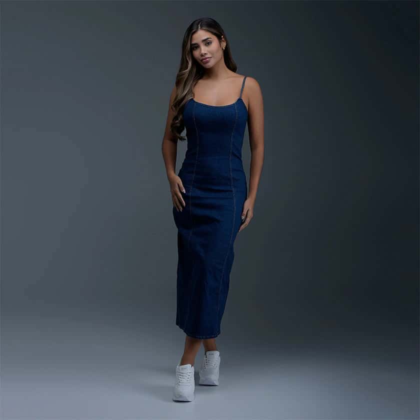 Vestido Azul Mujer