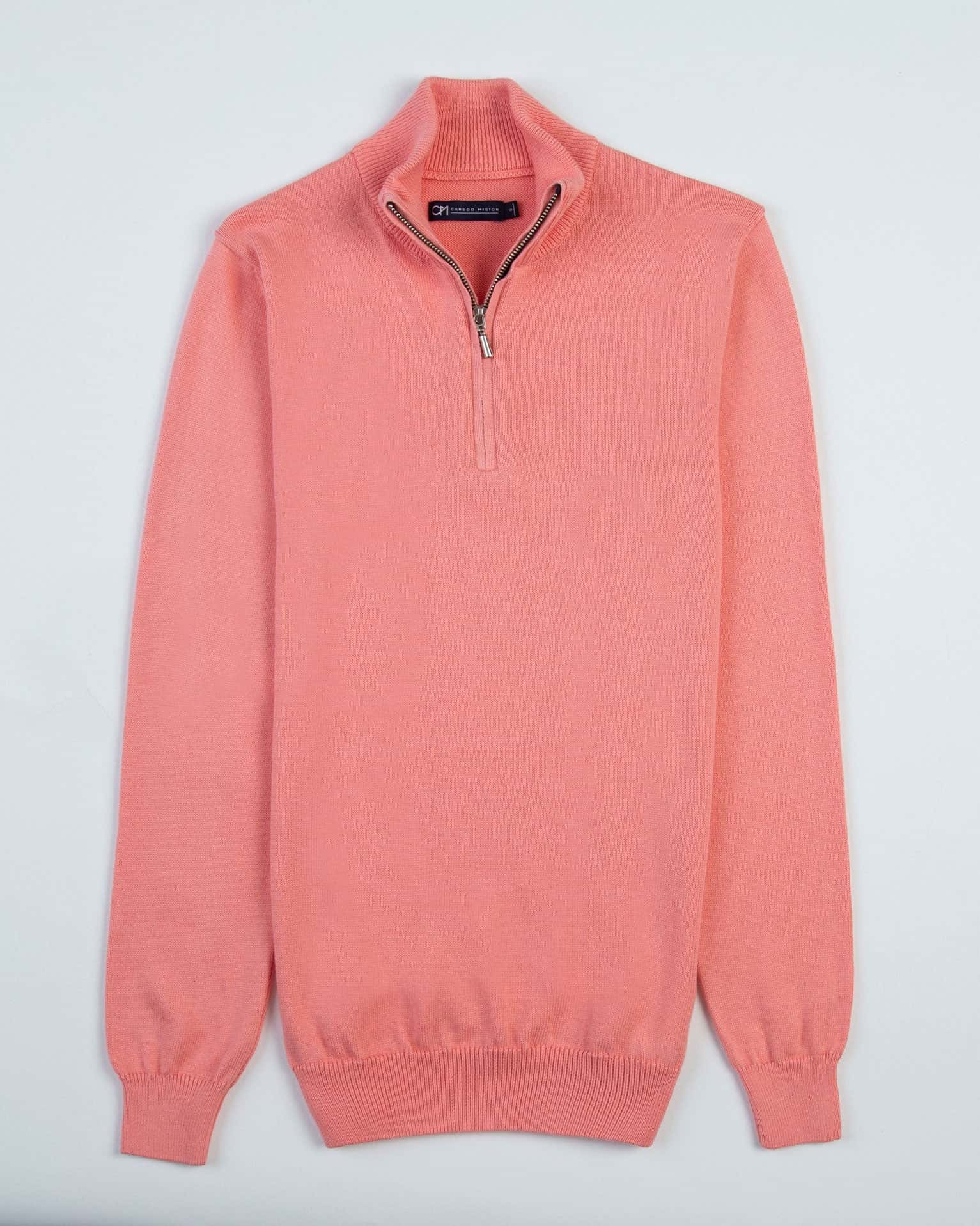 Saco Half Zip Algodón Coral