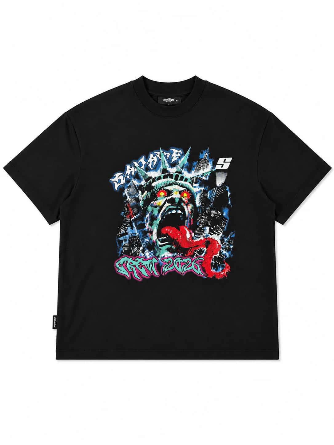 Camiseta Negra Oversize Crew  250 gramos - miniatura 1