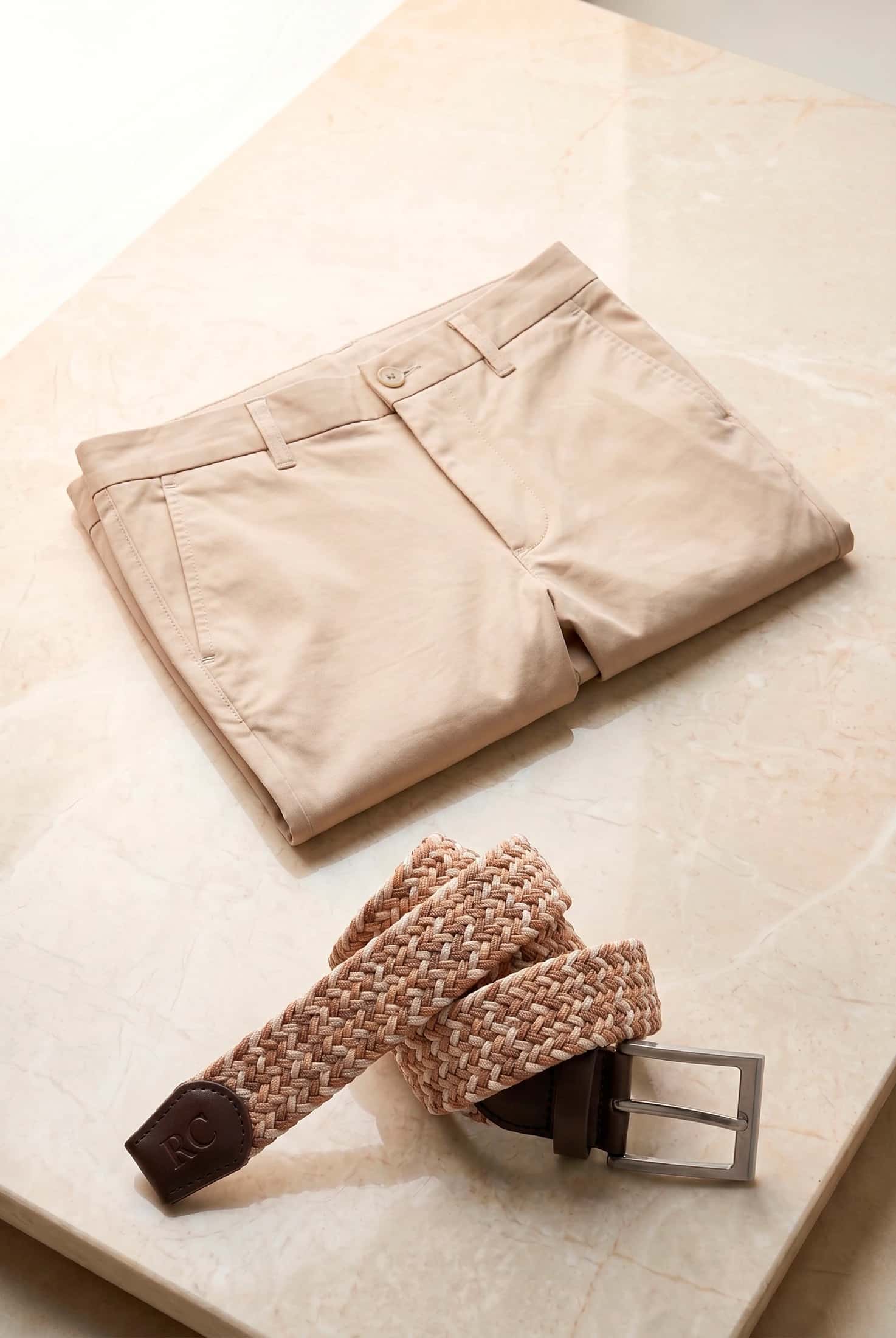 Dúo Esencial Bermuda Beige Claro + Correa Trenzada