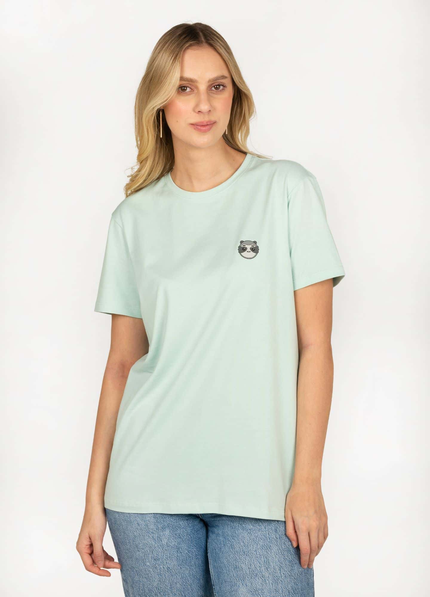 Basic Perezoso Camiseta Regular – Celeste