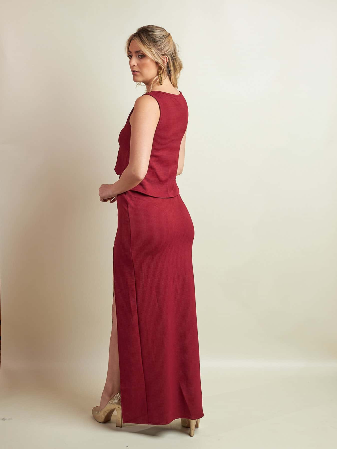 Vestido Isaura Vinotinto - miniatura 3