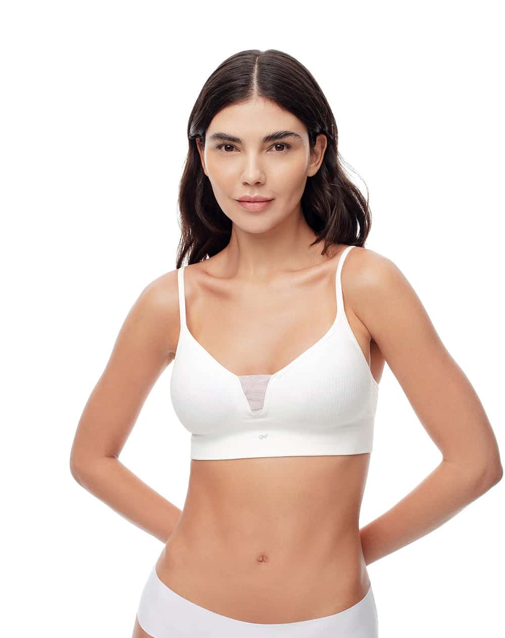 Top soporte medio seamless copas removibles blanco mujer