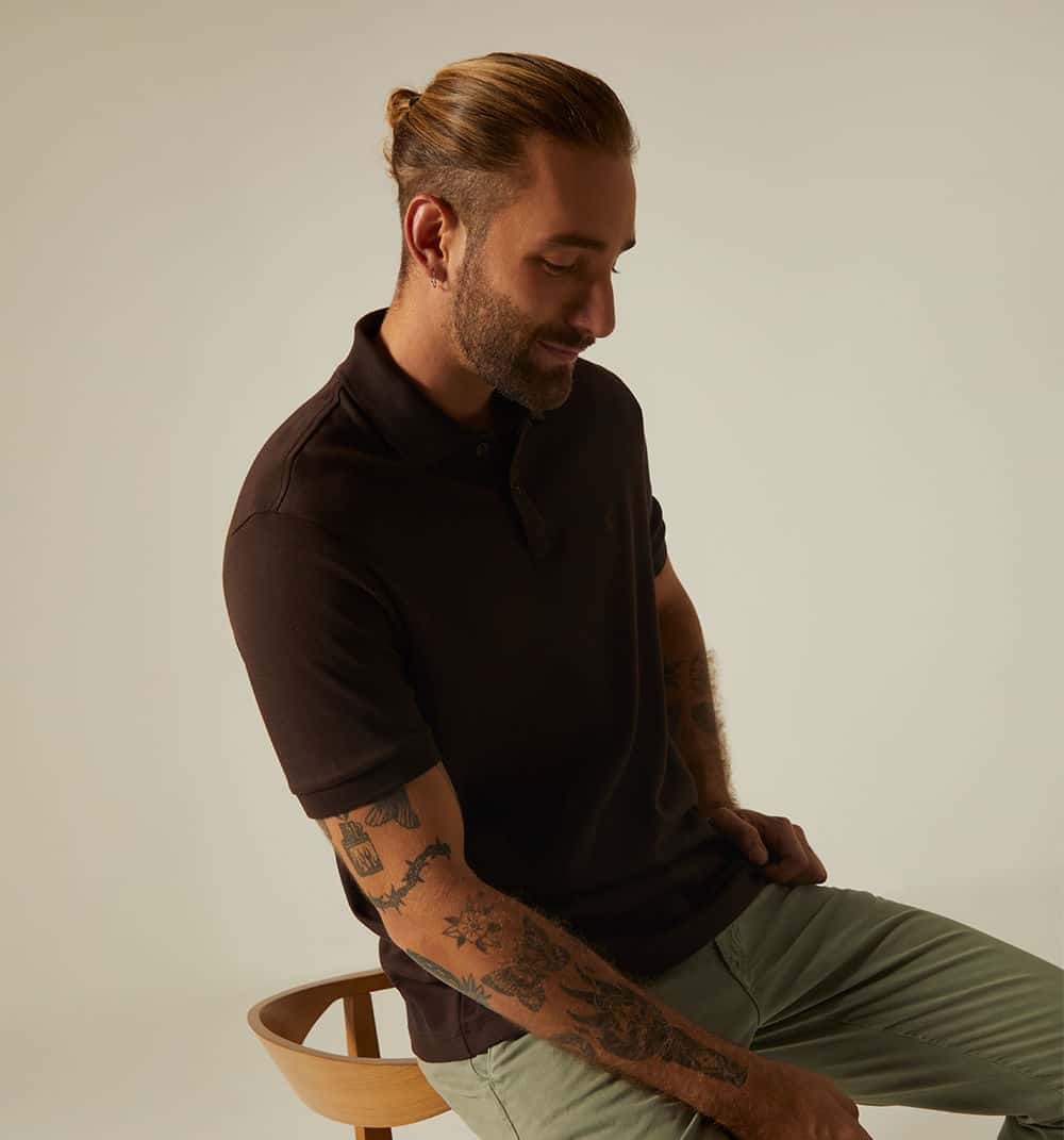 Polo en interlock para hombre
