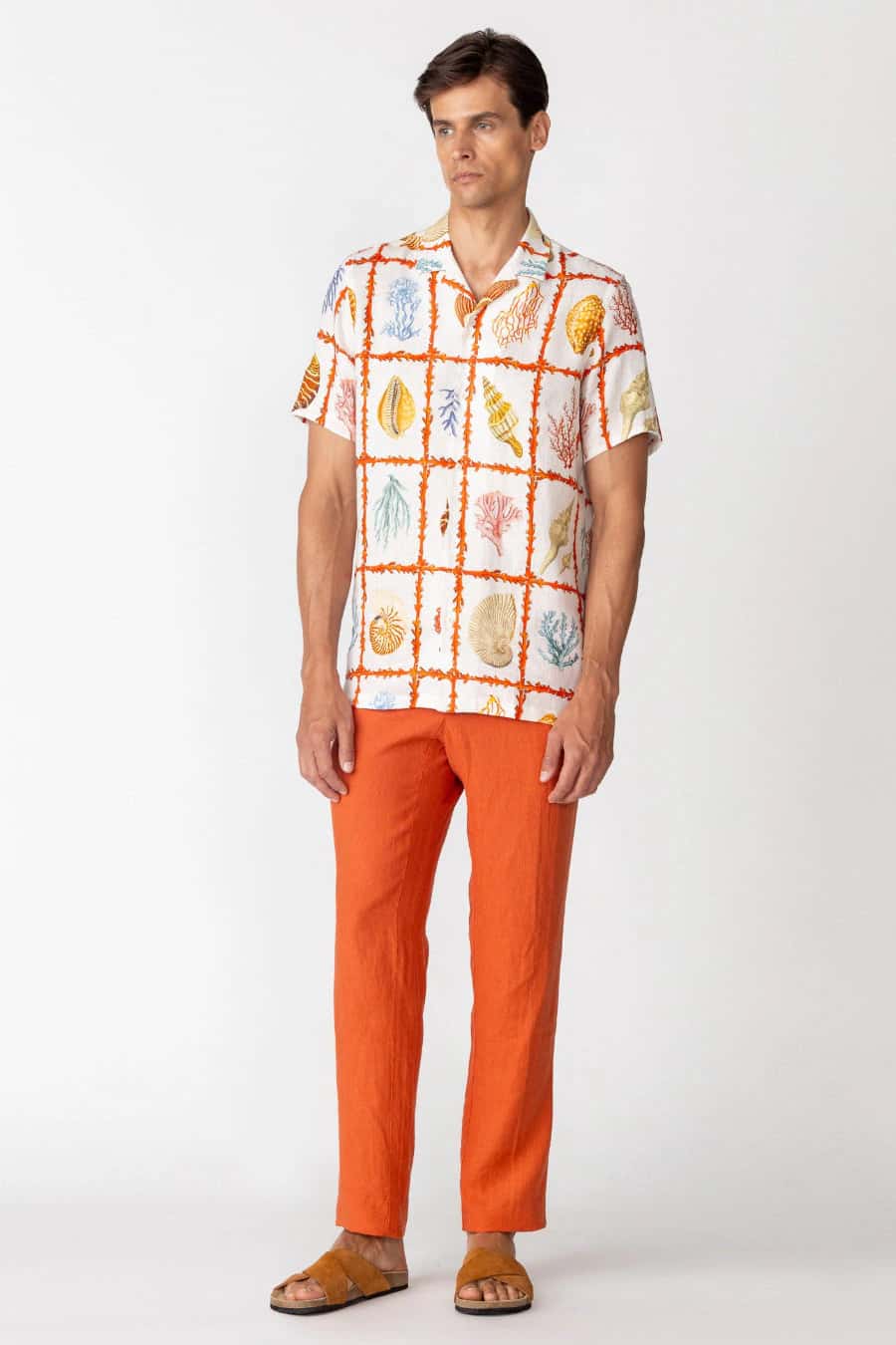 Men's linen shirt white aronnax