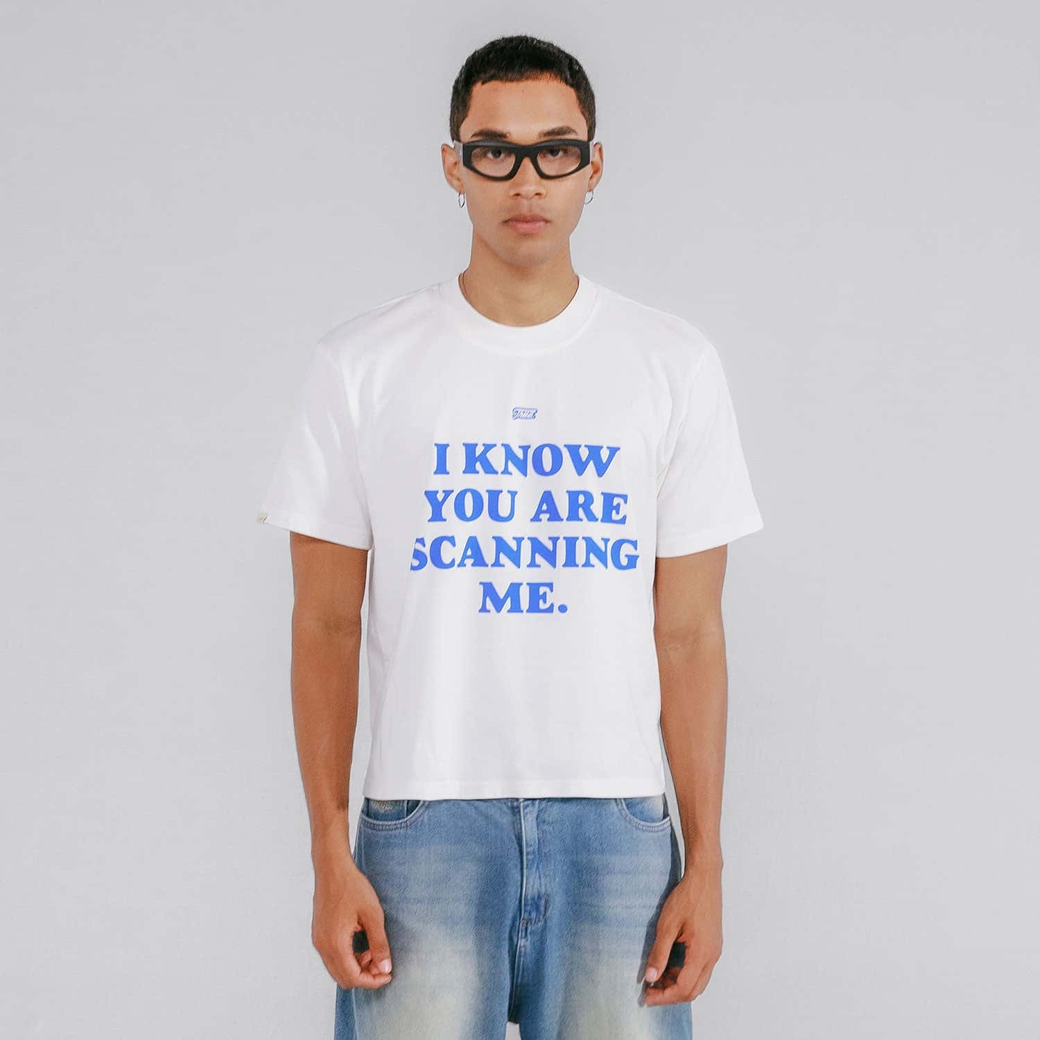 Scanning Cropped Tee - Cream - miniatura 2