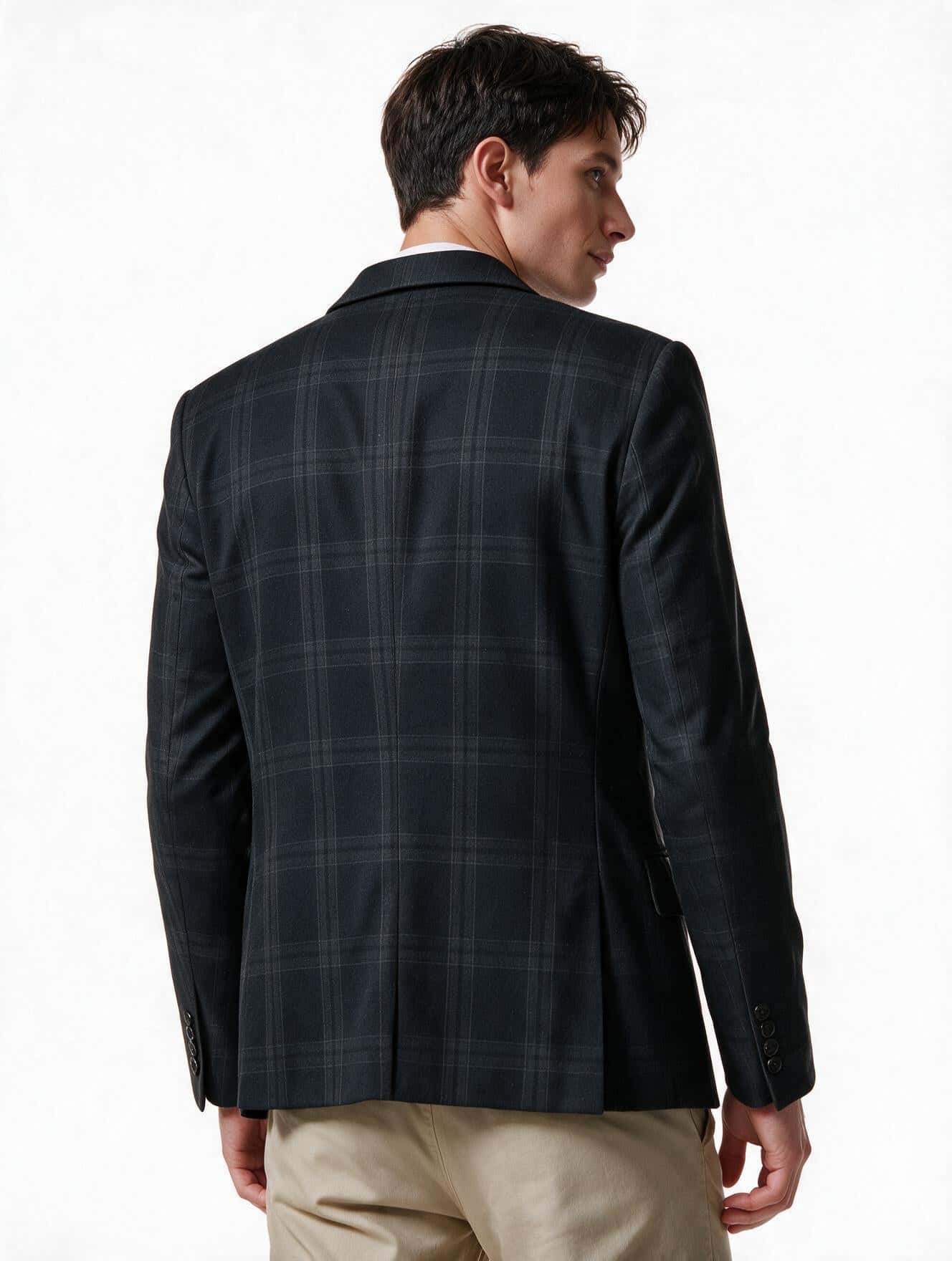 Blazer negro a cuadros gris - miniatura 2