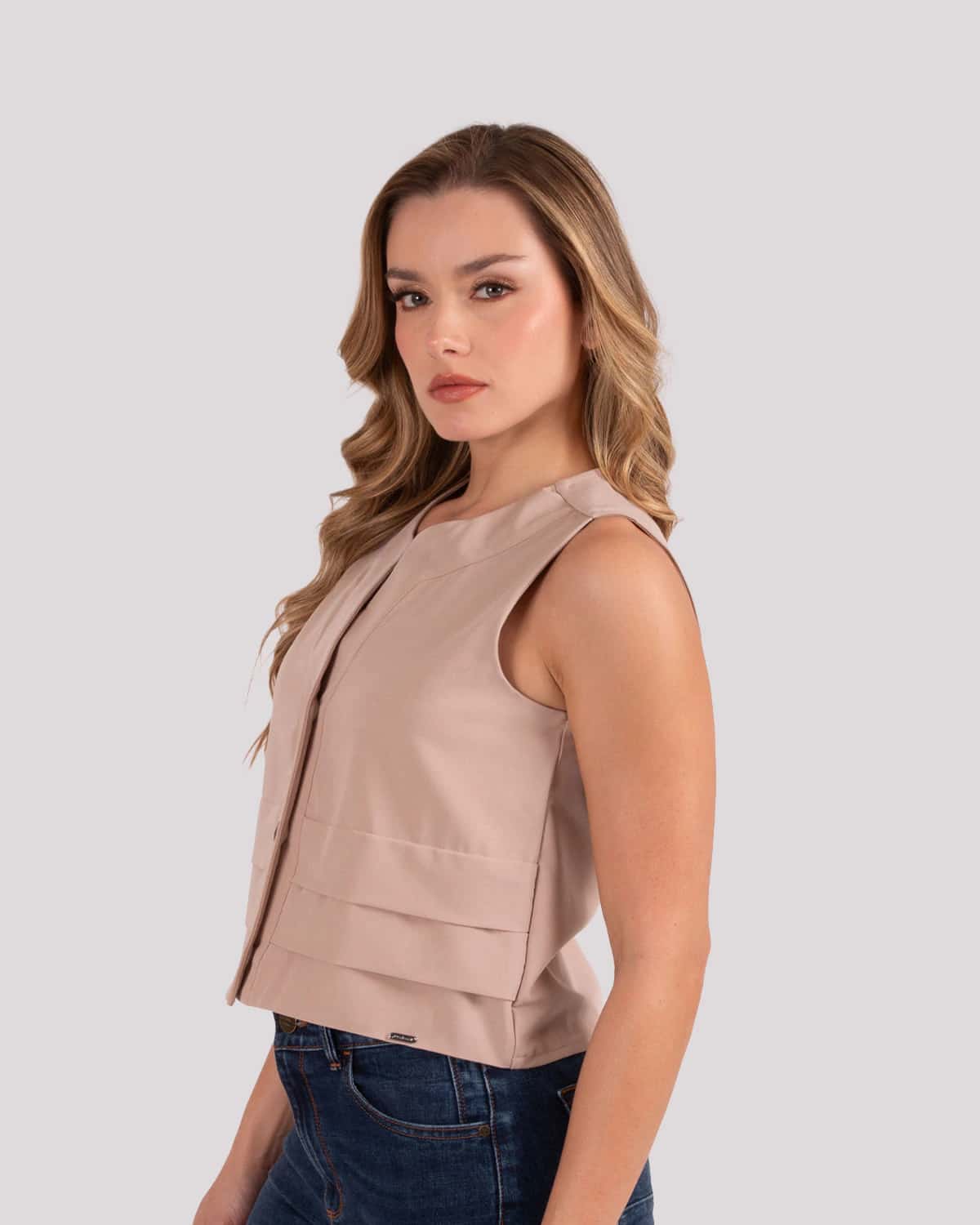 Chaleco arena para mujer