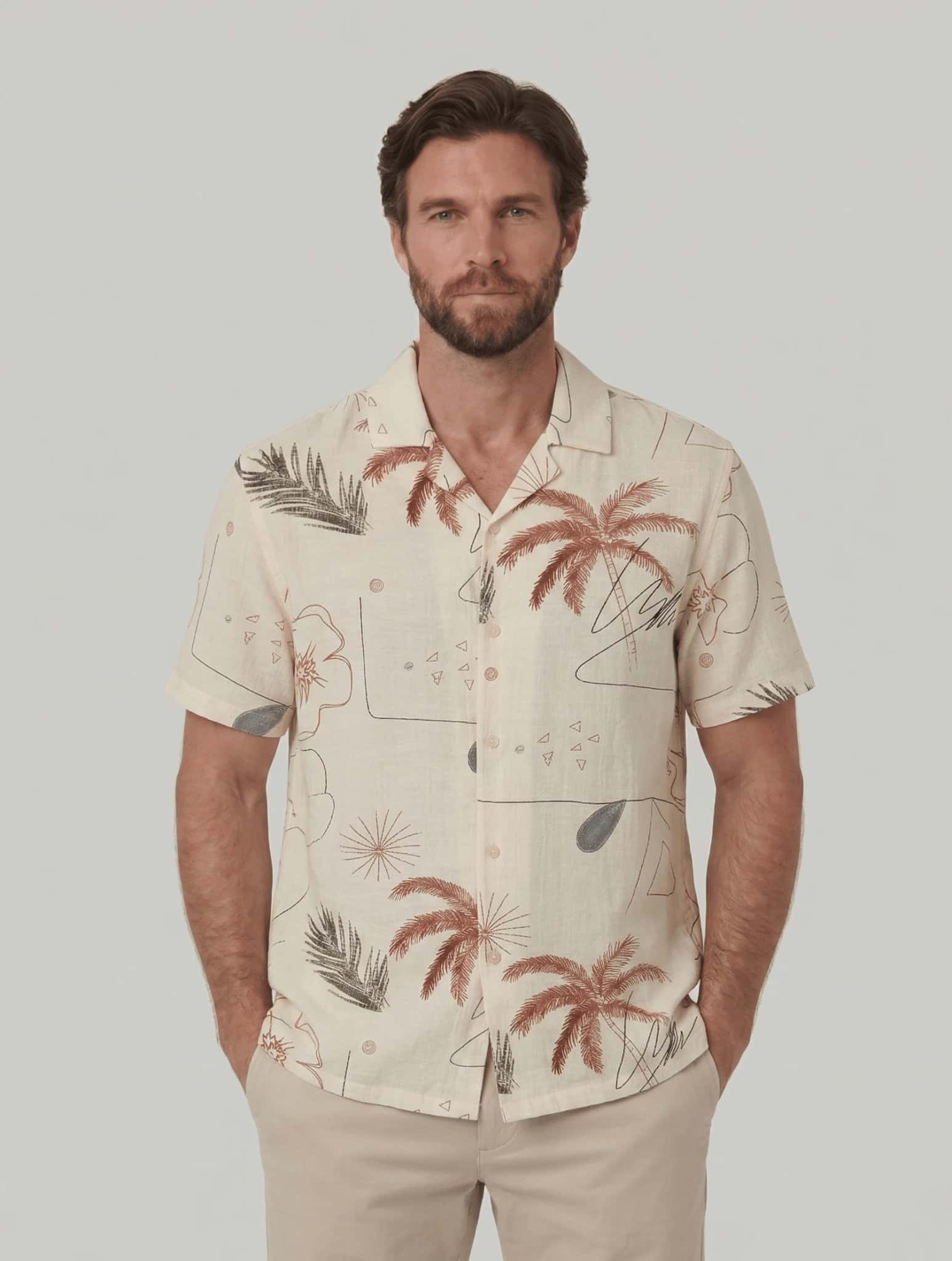 Camisa estampada manga corta para hombre Jon Sonen 027225054