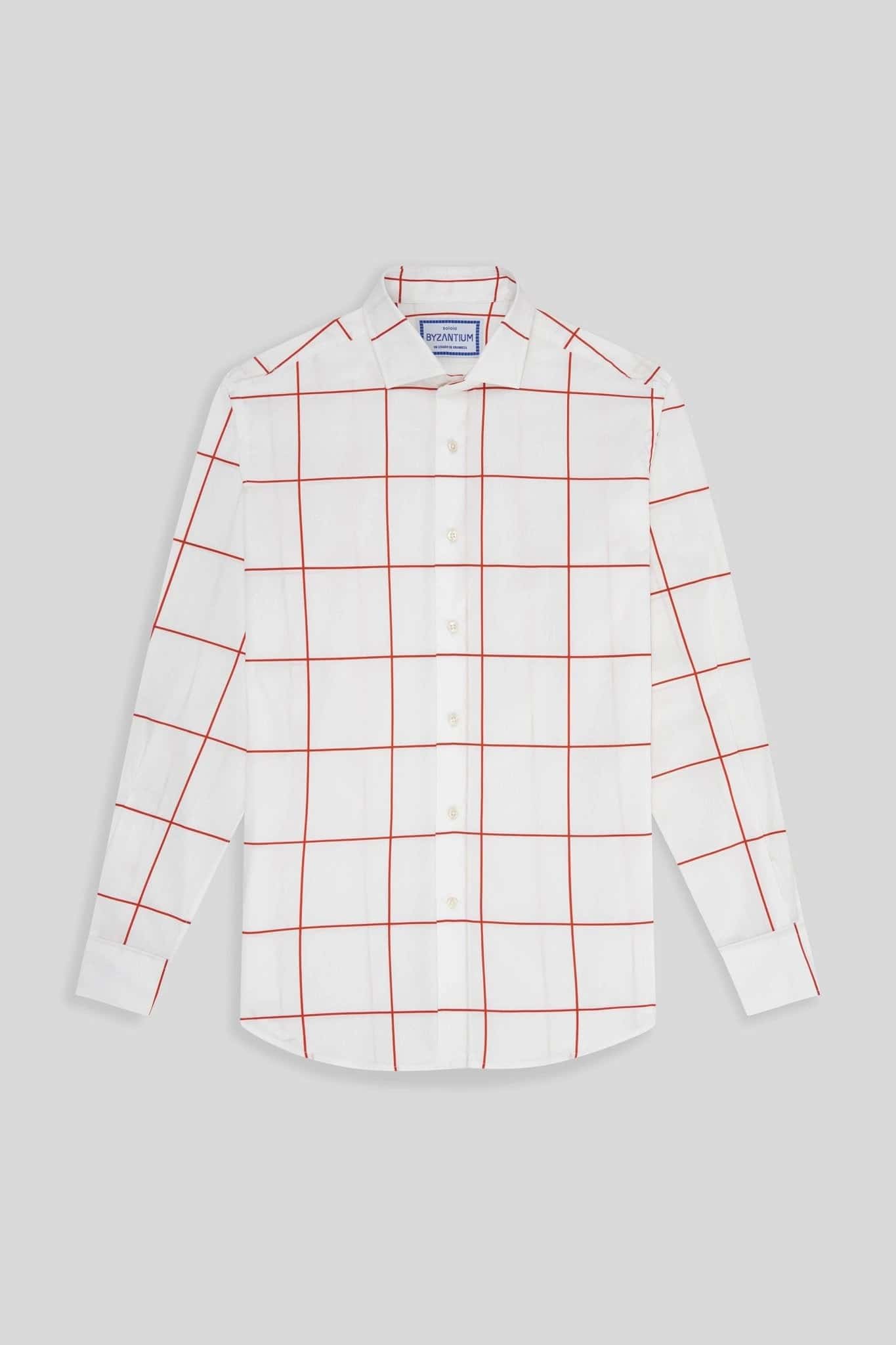 Men's cotton shirt red teselas