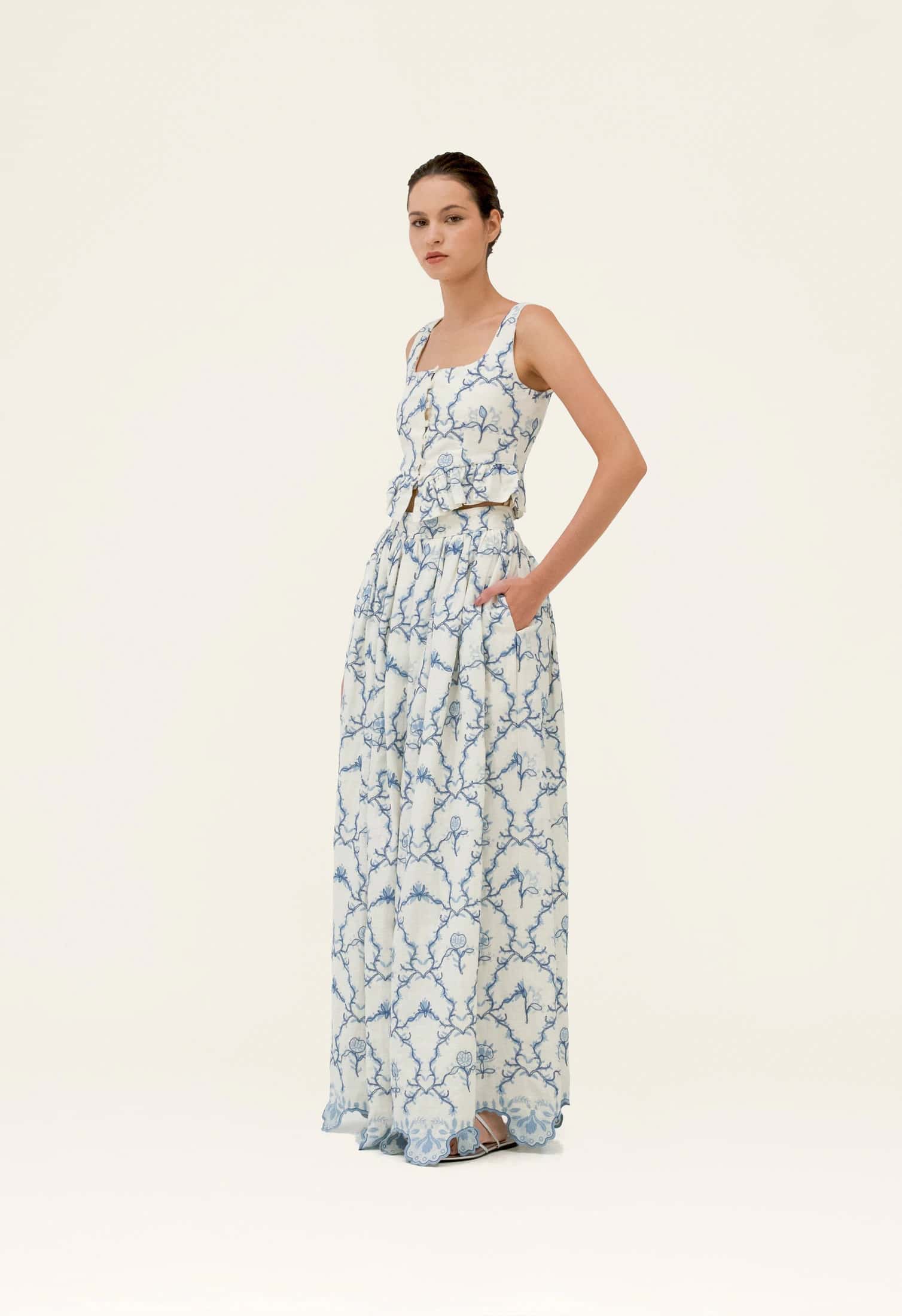 Tangelo Floritura Maxi Skirt