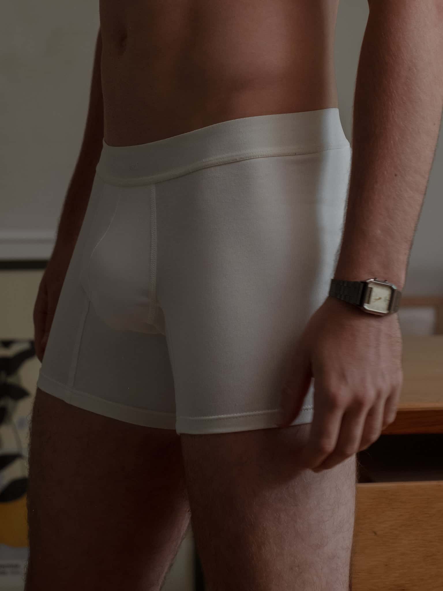 MEN CLASSIC COTTON BOXER - SOFT WHITE
