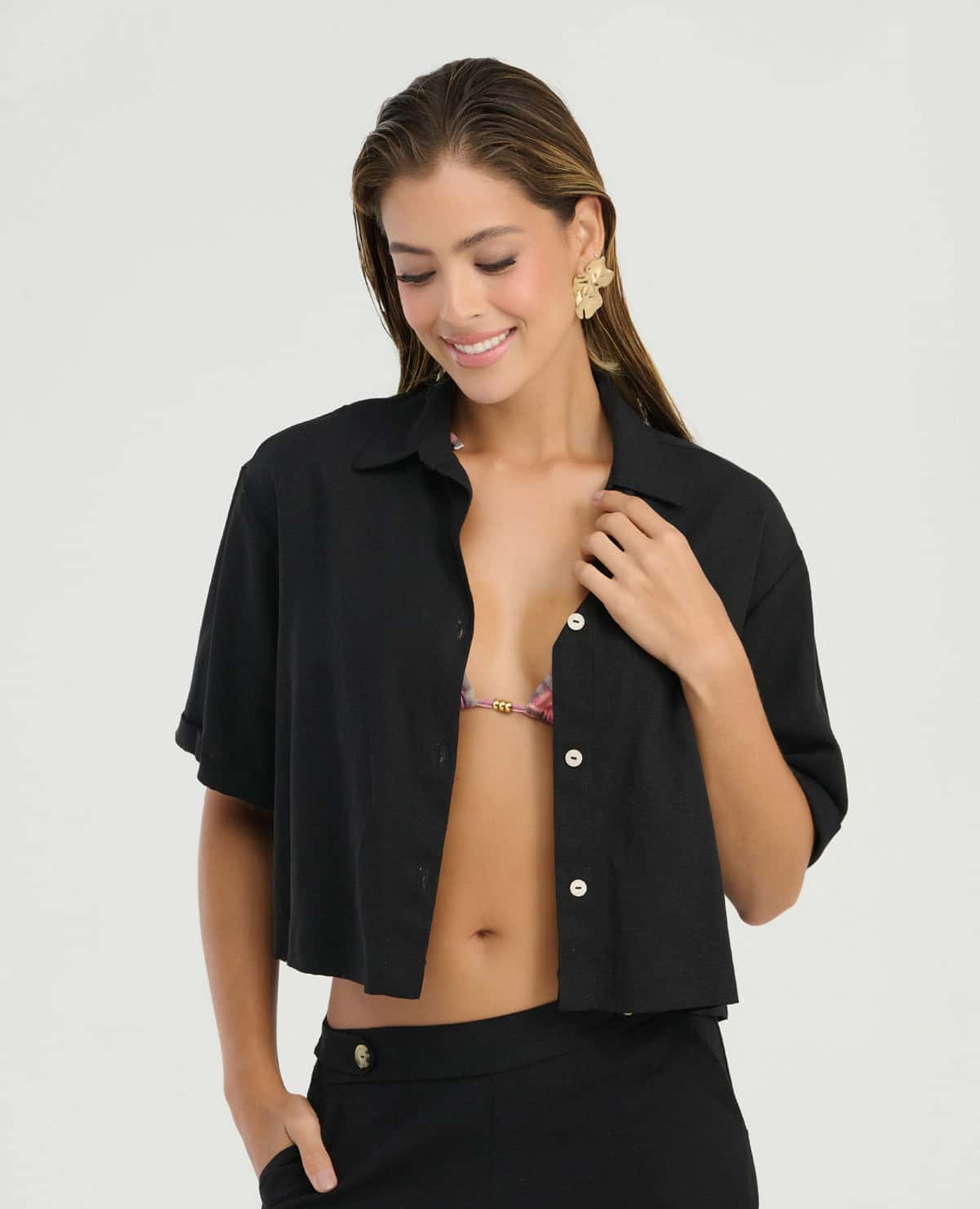 Camisa de Botones | Manga Corta | Botones Frontales