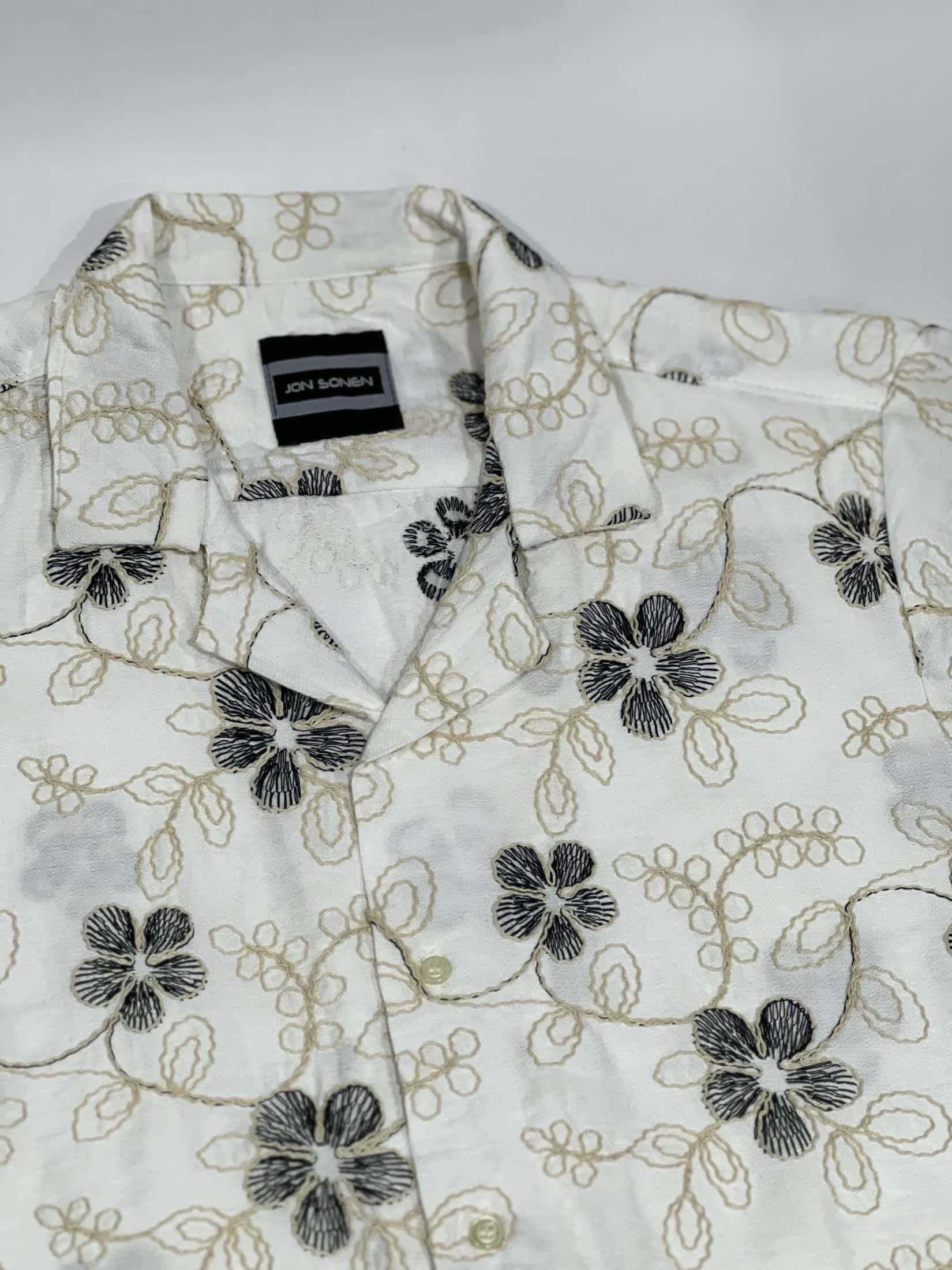 Camisa bordada manga corta para hombre Jon Sonen 027225065 - miniatura 3