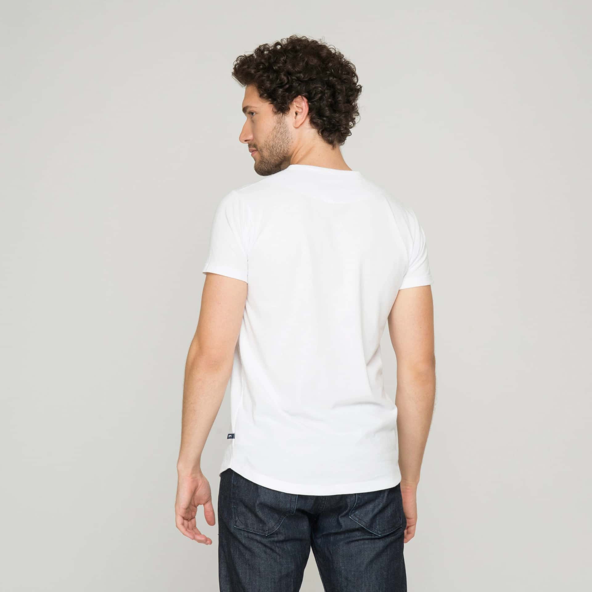 Camiseta Henley Algodón Blanco - miniatura 3