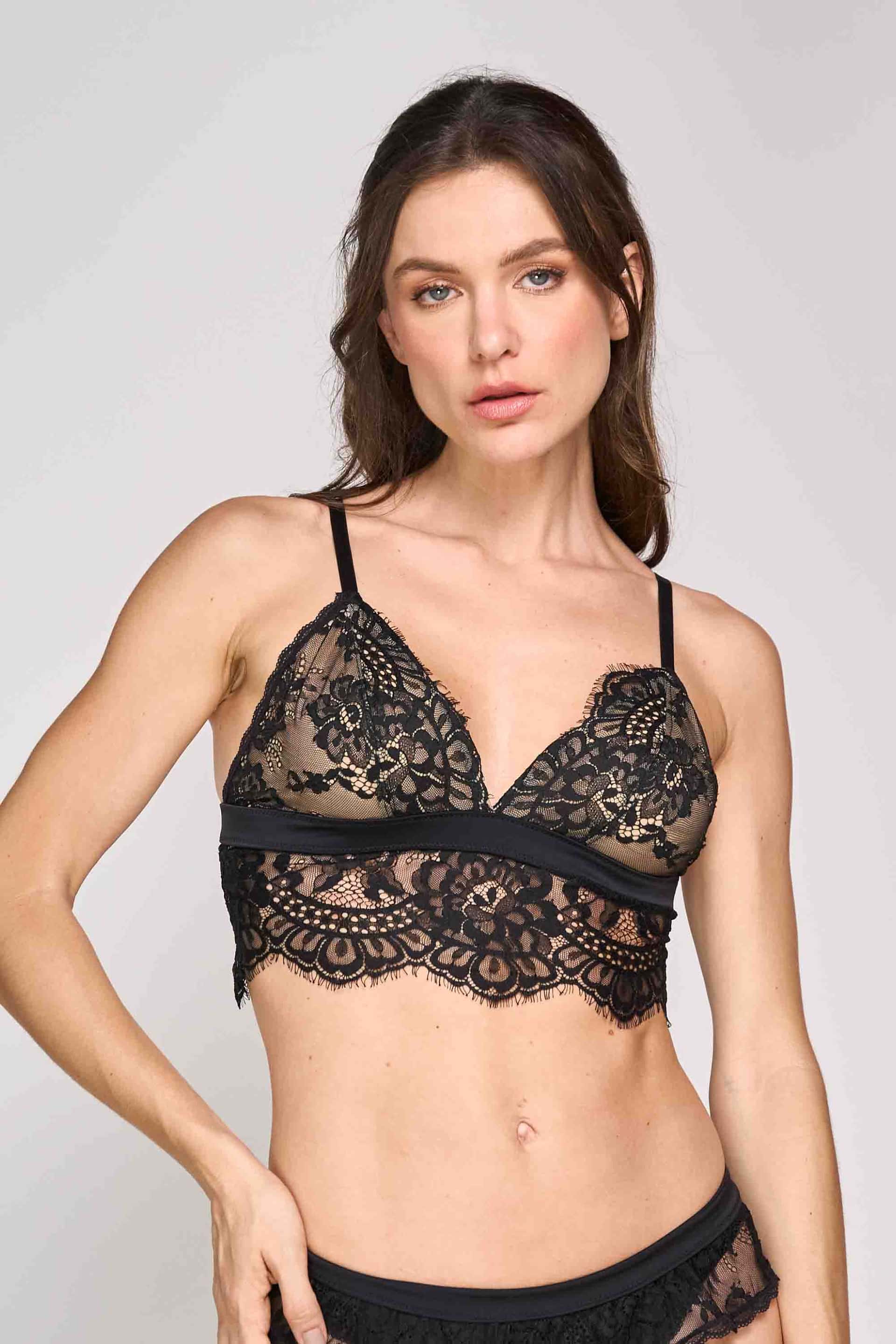 BRALETTE SIN ARO SEXY ELLIPSE NEGRO - miniatura 2