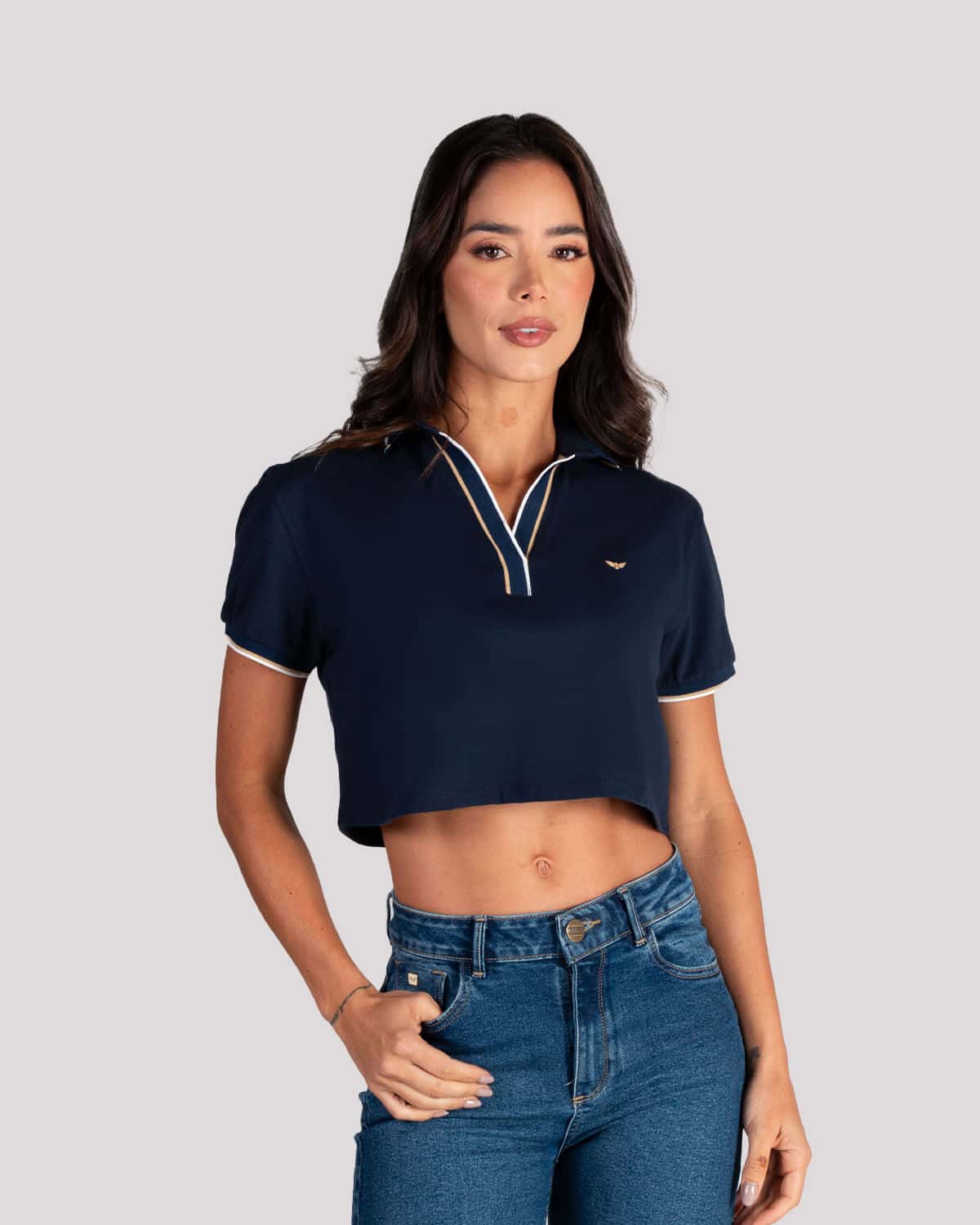 Polo azul para mujer