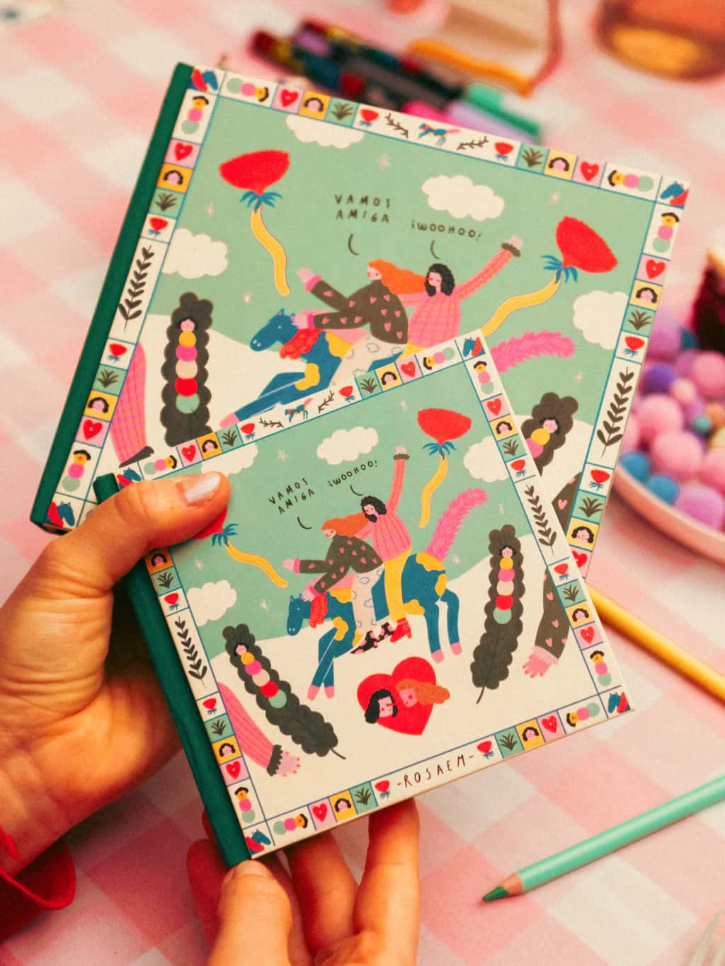 Bitácora en papel acuarela ¡vamos amiga!