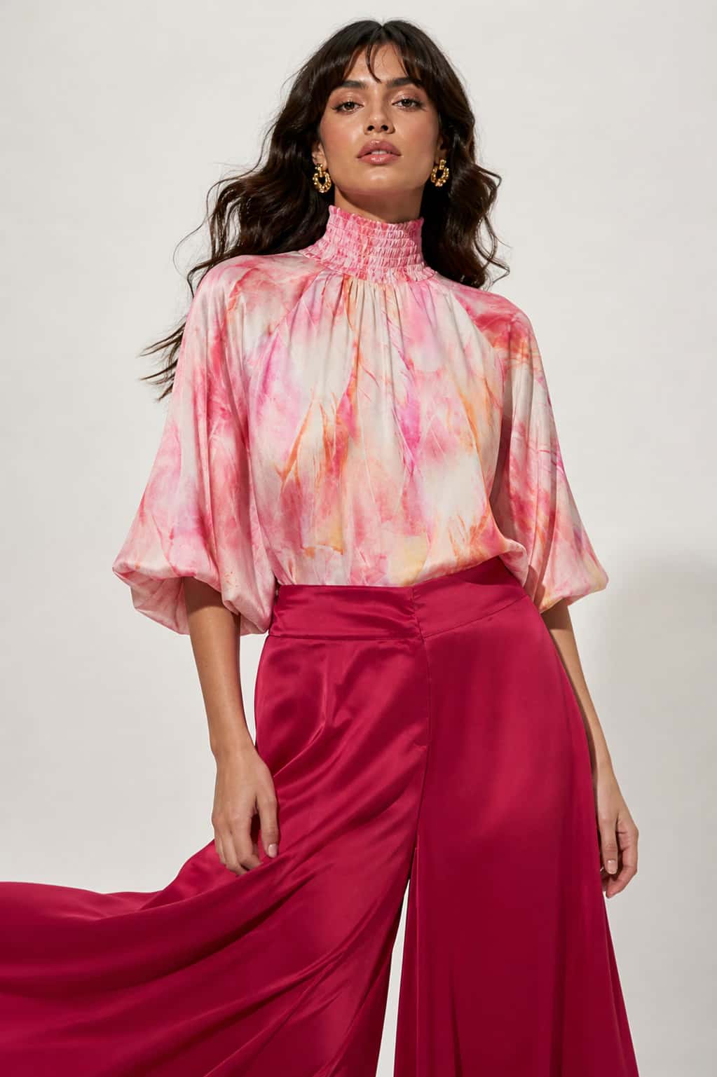 Blusa Brestel Plumas Salmon - miniatura 1