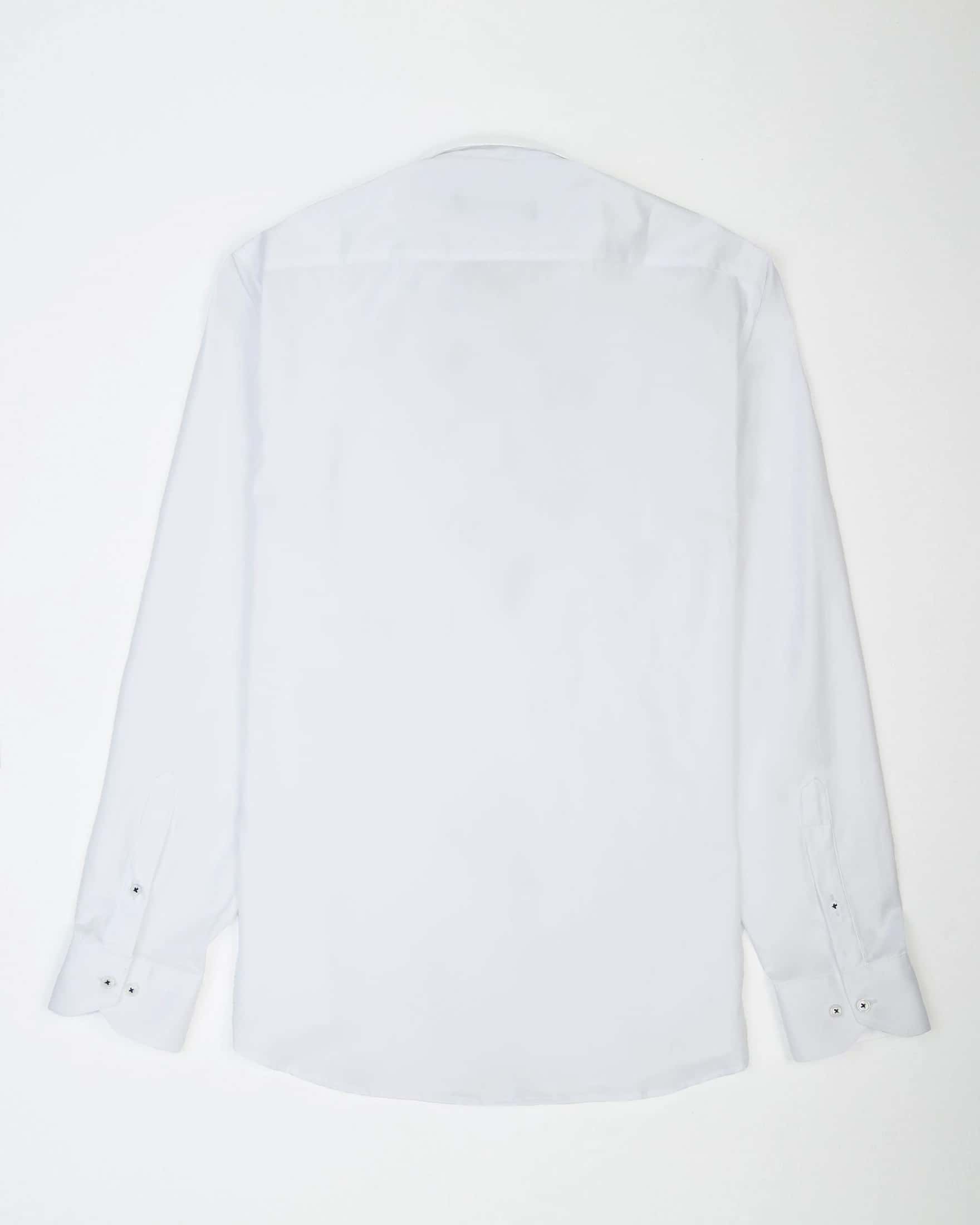 Camisa Sarga Hiladillo France Algodón Blanco - miniatura 4