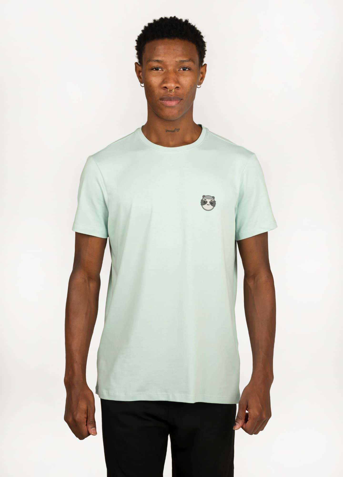 Basic Perezoso Camiseta Regular – Celeste