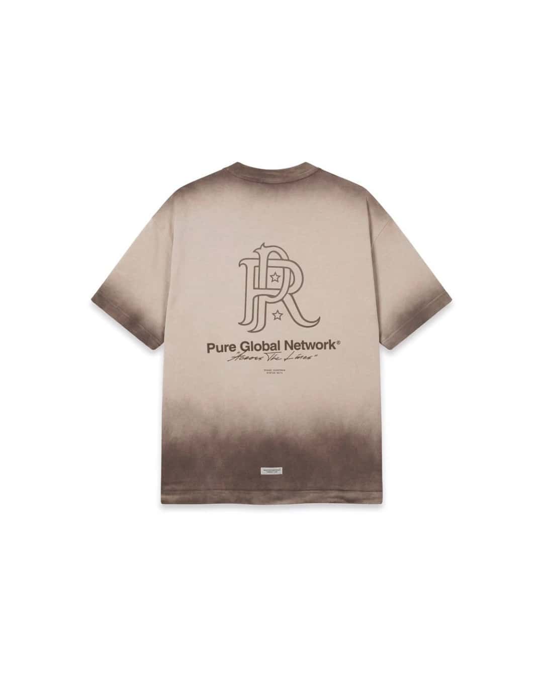 ACROSS THE LINES BROWN WASHED T-SHIRT - miniatura 1