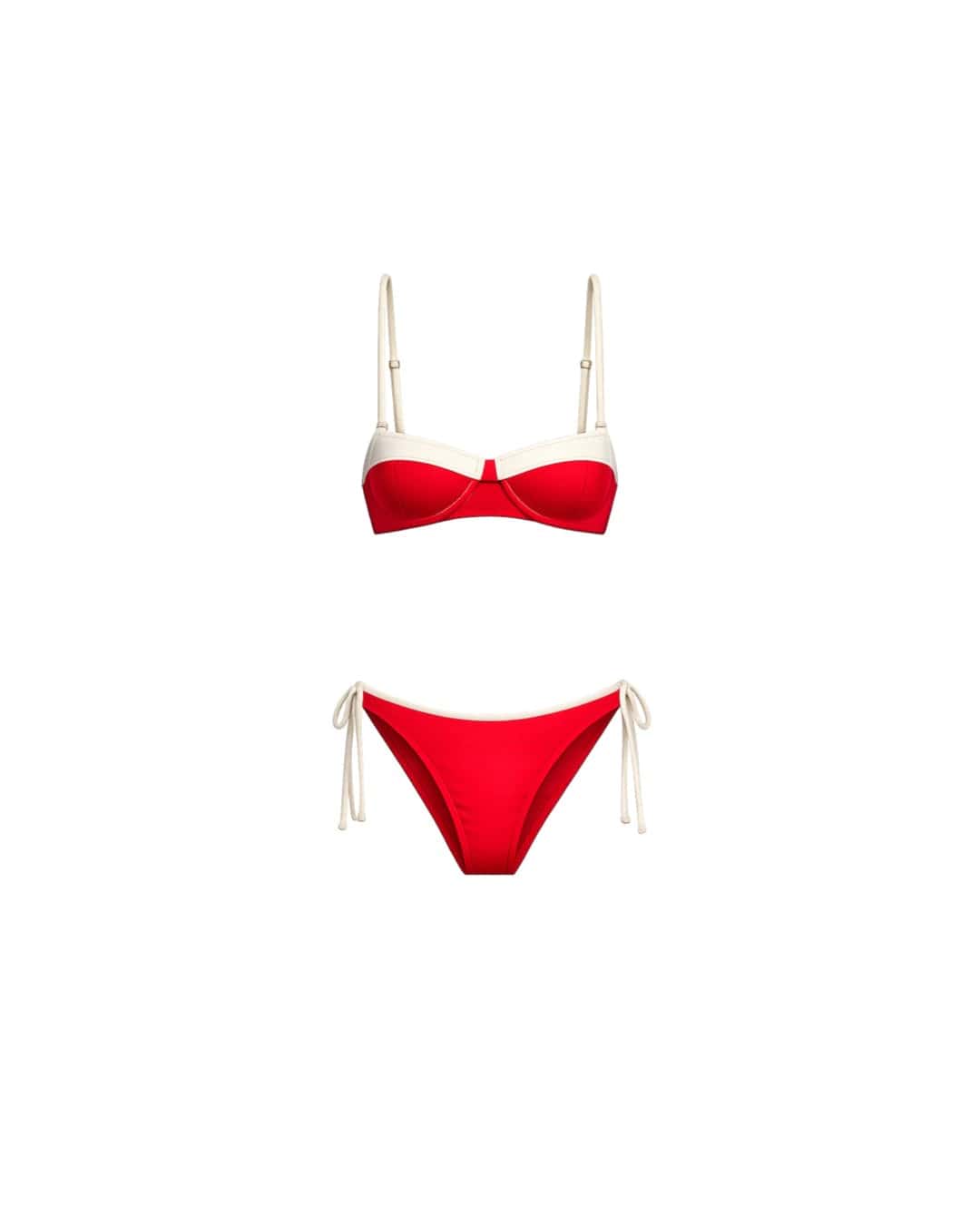JESS BIKINI TOP - CHERRY RED/IVORY - miniatura 2