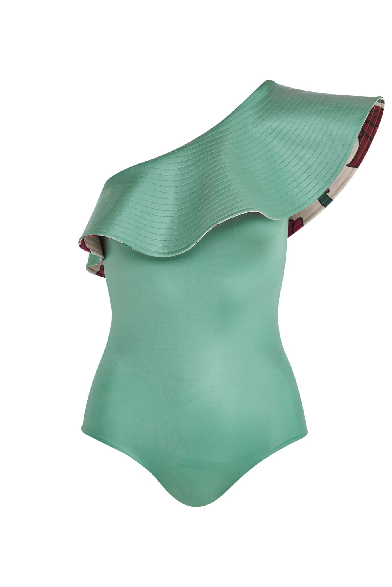 Tucan One Piece / Beige Fuchsia Flowers-Mint - miniatura 4