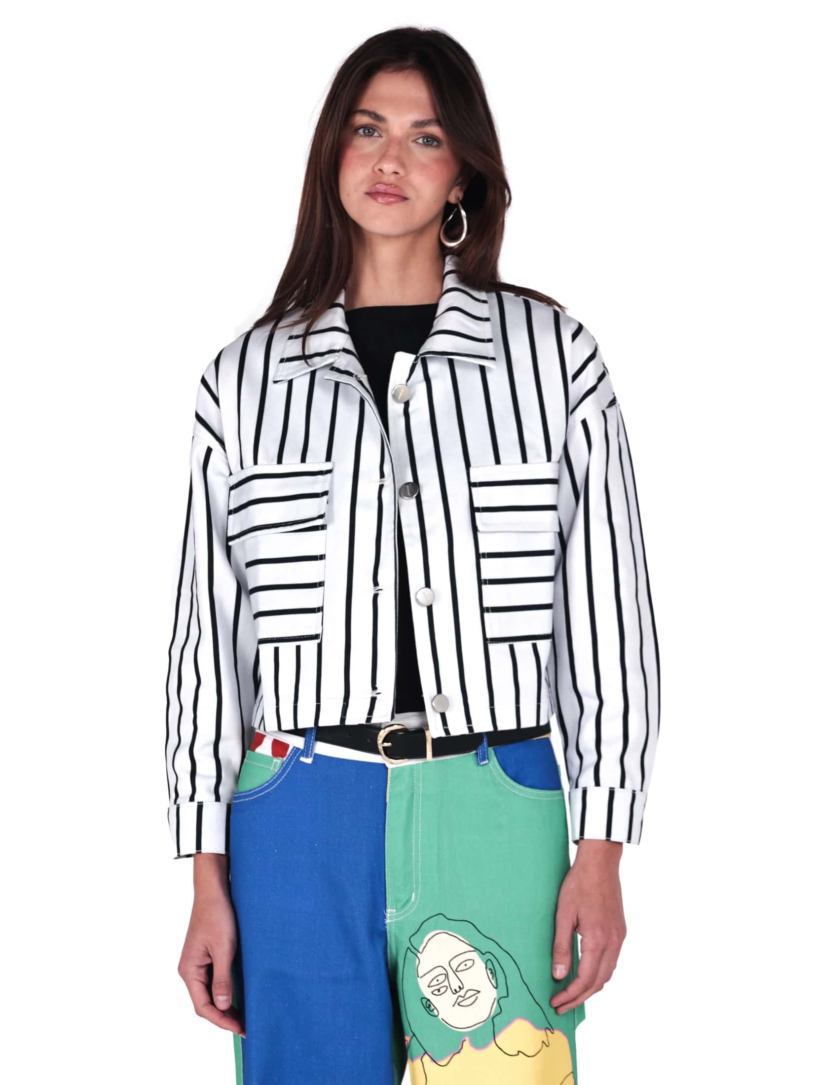 Chaqueta Costura blanco y negro