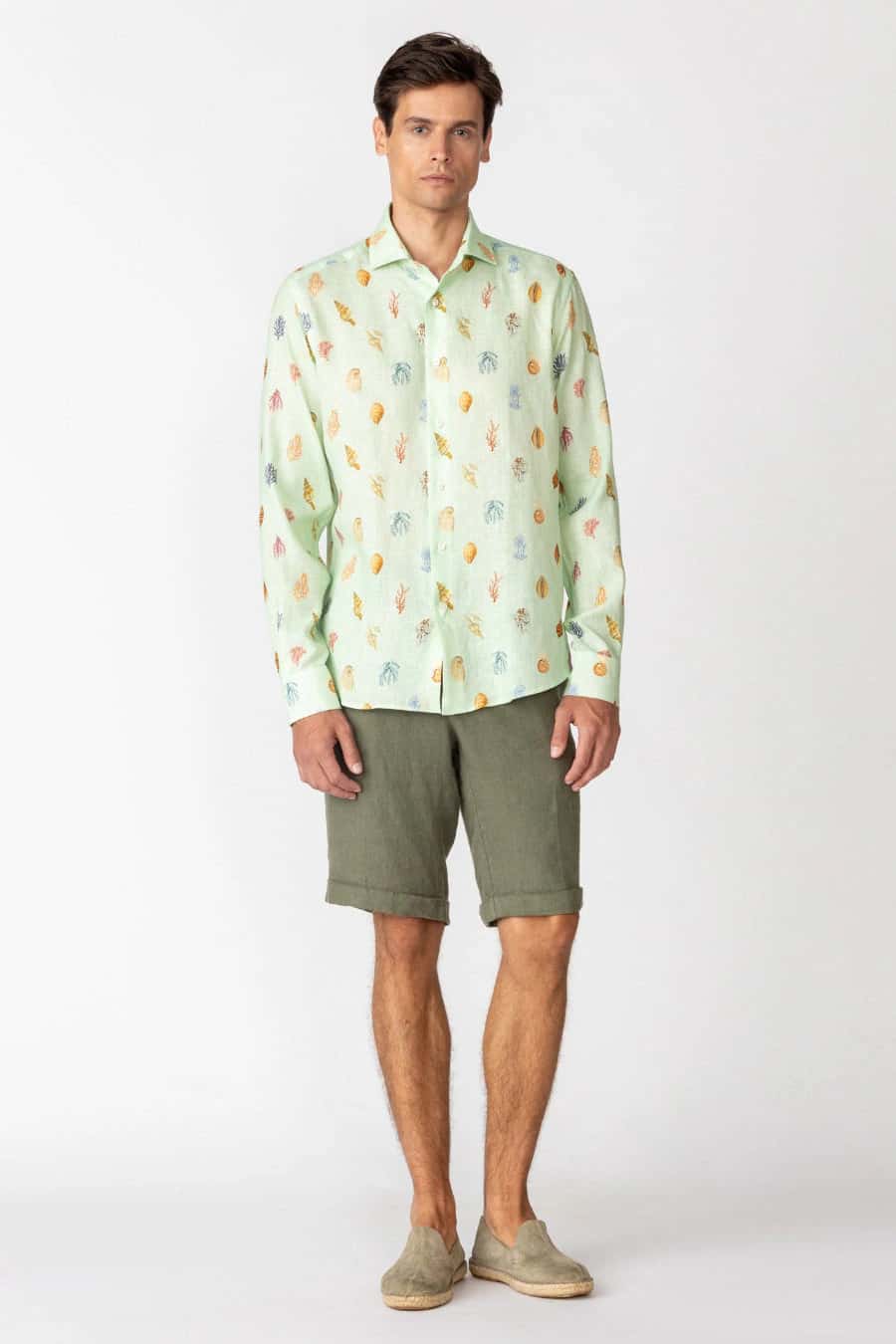 Men's linen shirt sky blue albatros