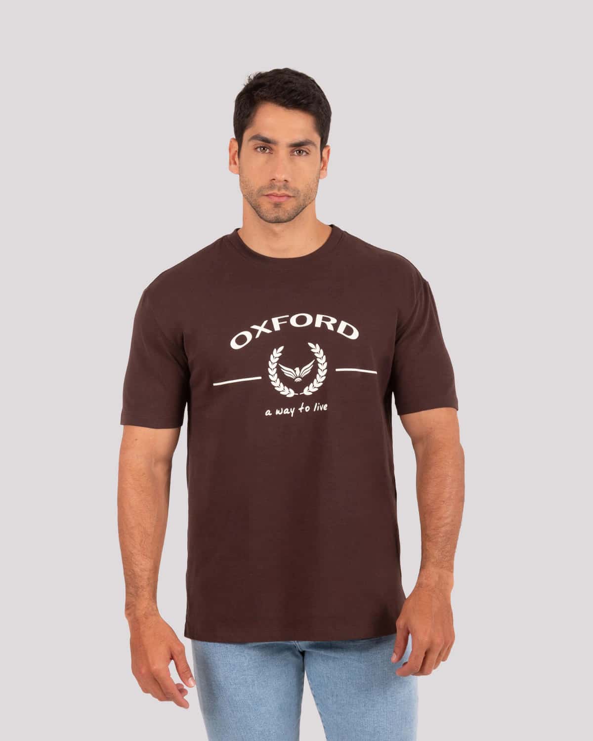 Camiseta cafe estampando frontal para hombre