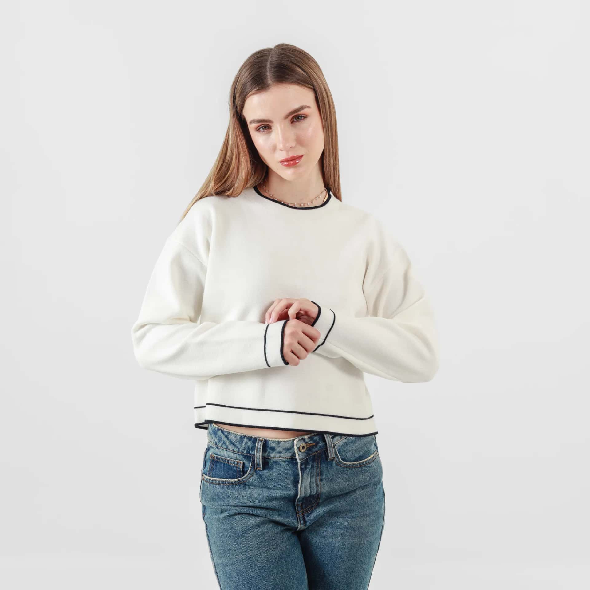 Sweater Cuello Redondo Manga Larga